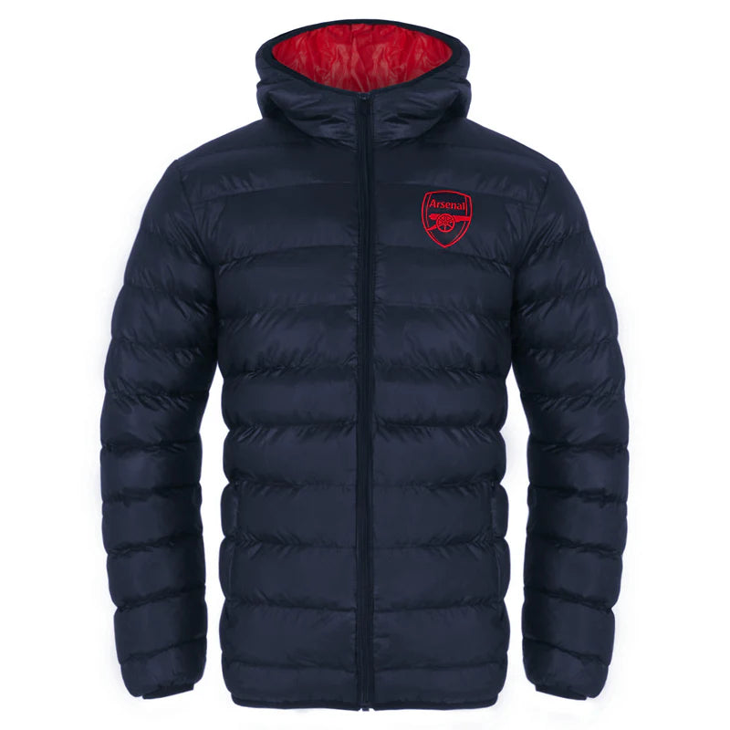 Arsenal Official Kids Quilted Jacket - Warm Winter Coat for Boys & Girls - Perfect for Soccer Games & Outdoor Activities