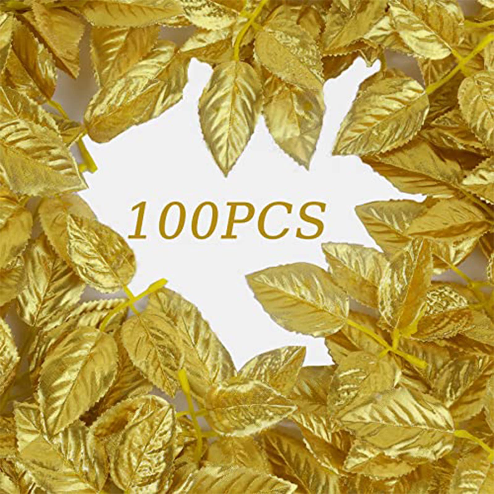 100pcs Bulk Rose Leaves Gold Leaves Artificial Greenery Fake Rose Leaves for DIY Wedding Bouquets Centerpieces Party Decorations - Perfect for Wedding, Bridal Shower, Baby Shower, Home & Event Decorations