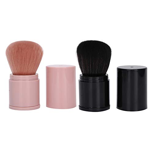 Professional 2Pcs Retractable Powder Blush Brush Set - Contour & Loose Powder Face Makeup Brush for Salon & Beauty | Perfect for Everyday Makeup & Professional Contouring