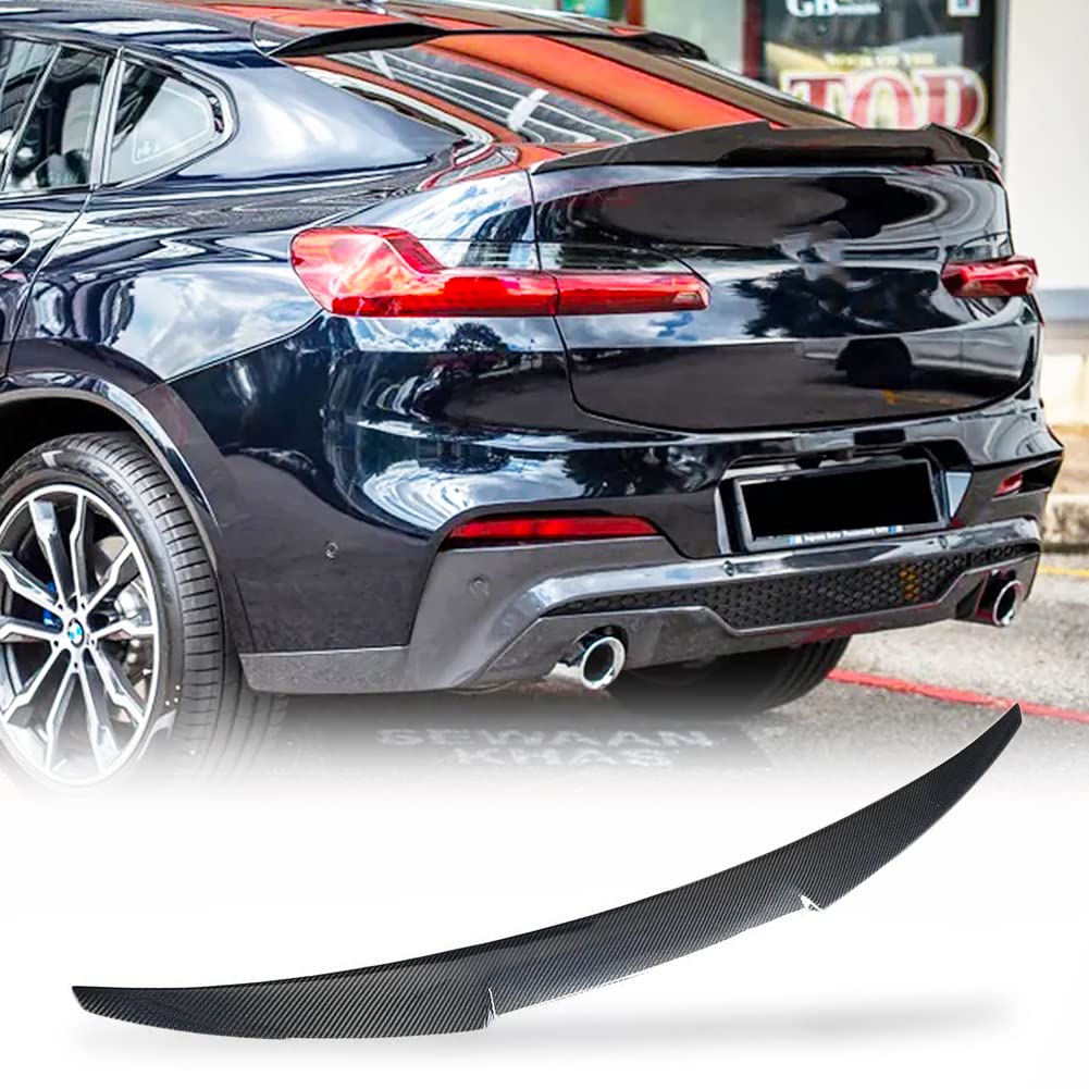 Carbon Fiber Rear Trunk Spoiler for BMW X4 G02 (2019-2024) - Compatible with Xdrive25i, Xdrive28i, Xdrive30i, Xdrive35i & M40i Models - High Kick Lip Spoiler Body Kit - Enhances Sporty Look & Aerodynamics - Perfect for Car Enthusiasts & Custom Upgrades