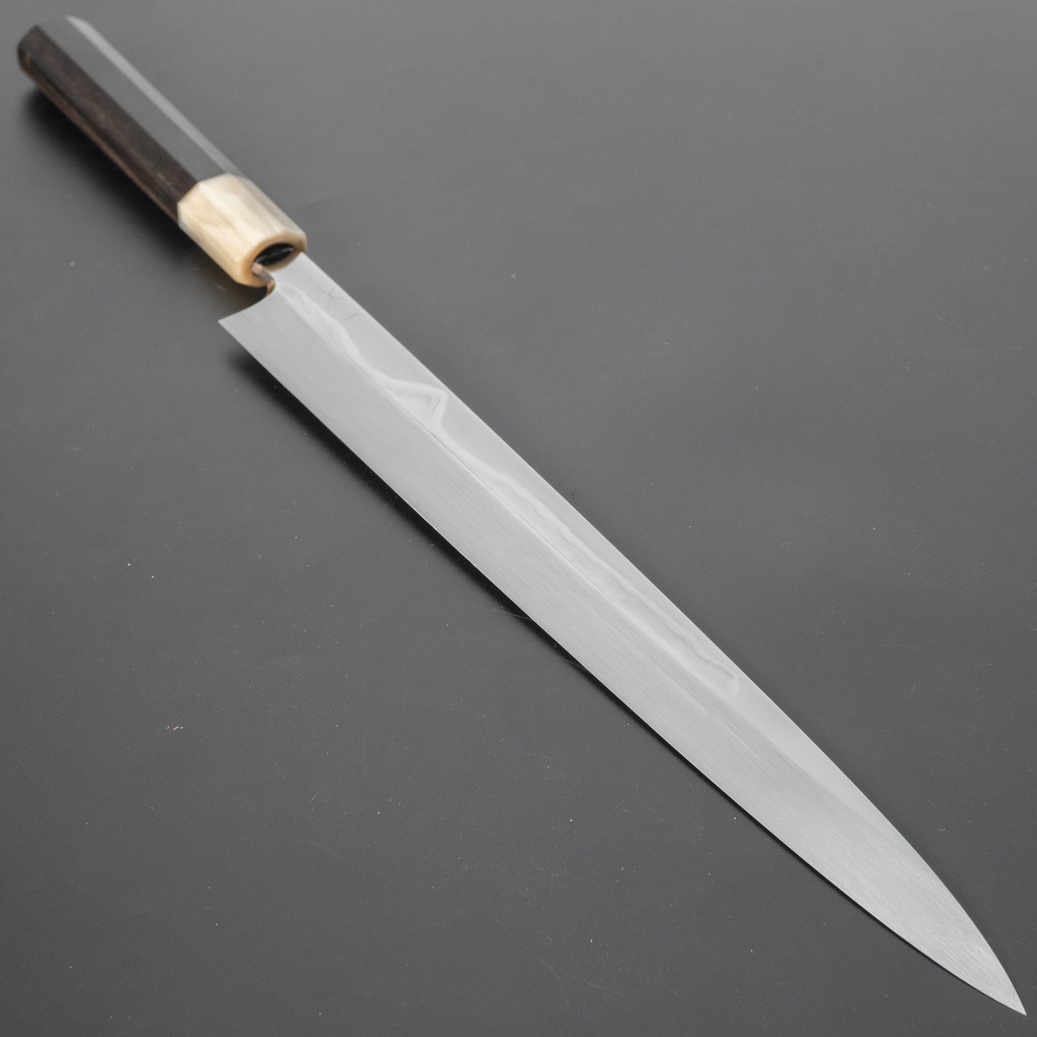Hitohira Togashi White #1 Fuji Mizu Honyaki Yanagiba 330mm Sushi Knife with Taihei Ebony Handle & Saya - Premium Japanese Chef Knife for Sushi, Sashimi & Fine Slicing