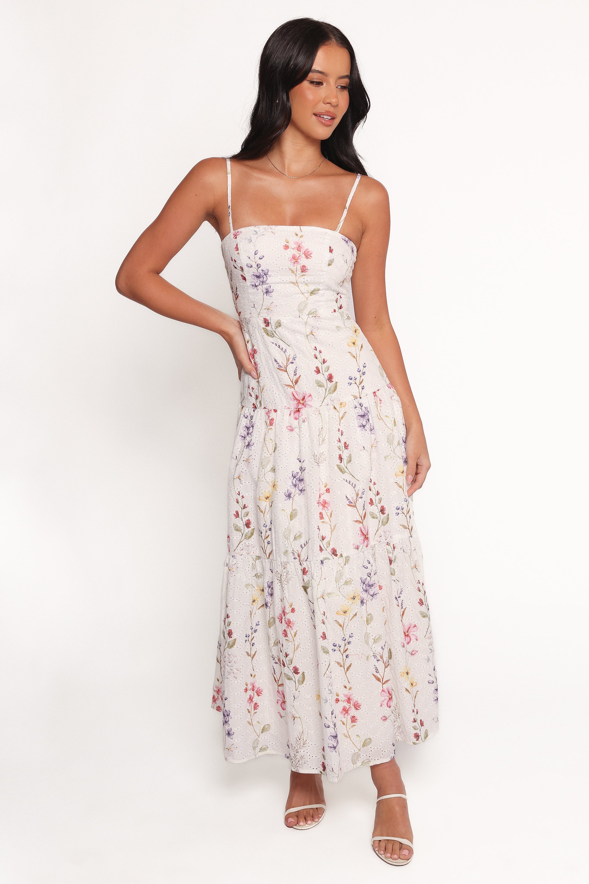 Edith Maxi Dress Floral Print - Elegant Long Flowy Summer Dress for Women | Perfect for Beach Vacations, Weddings & Casual Outings