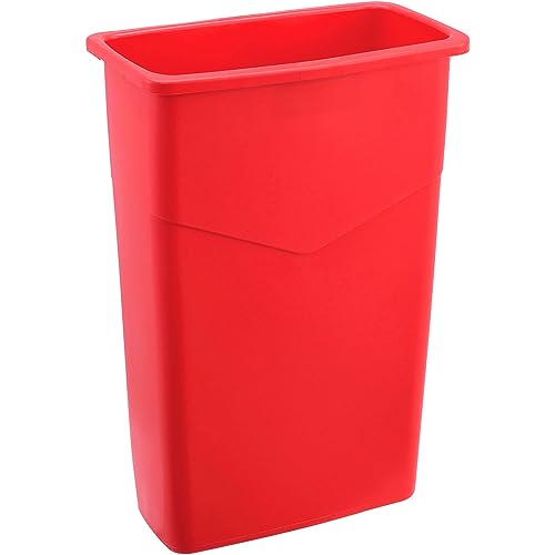 23 Gallon Slim Trash Can for Office & Home - Space Saving Red Waste Bin with Lid - Perfect for Kitchen, Bathroom, Garage & Commercial Use