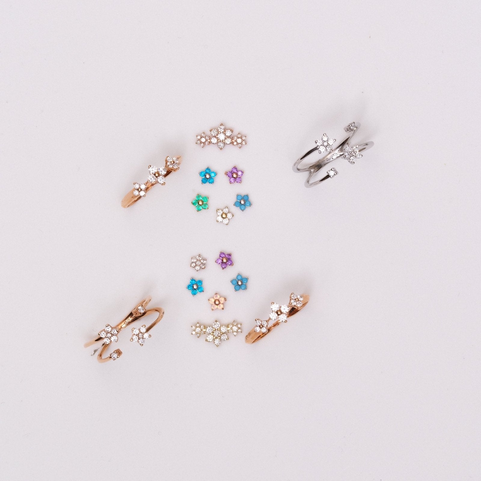 14K Rose Gold Amethyst Flower Stud Earrings for Women - Elegant Floral Jewelry for Everyday Wear, Gifts & Special Occasions