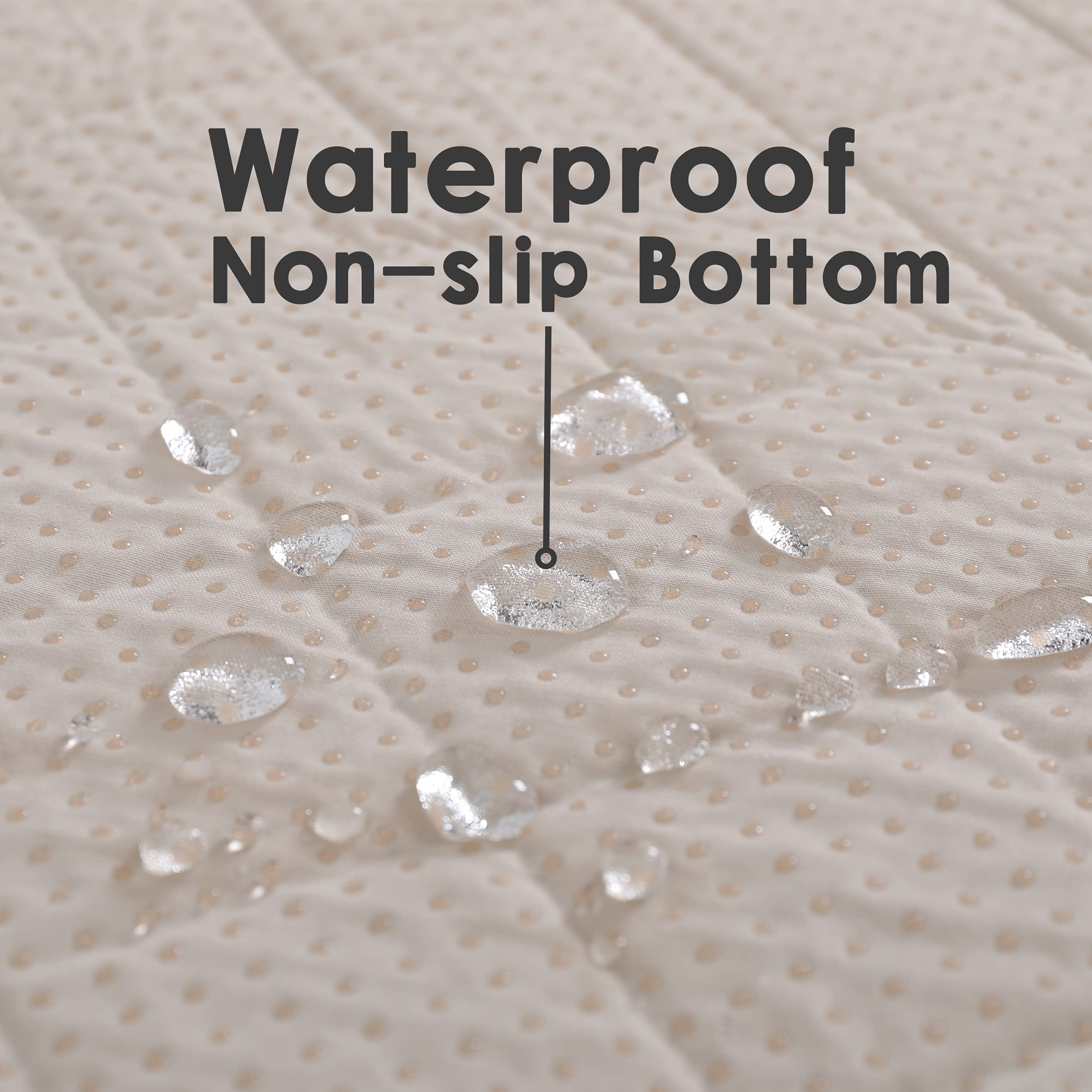 Washable Dog Crate Pee Pads - Non-Slip Absorbent Puppy Training Pads for Small Dogs, Waterproof Pet Rug Mat for Kennel & Indoor Use (4060 Beige) - Perfect for Crate Training, Housebreaking & Travel
