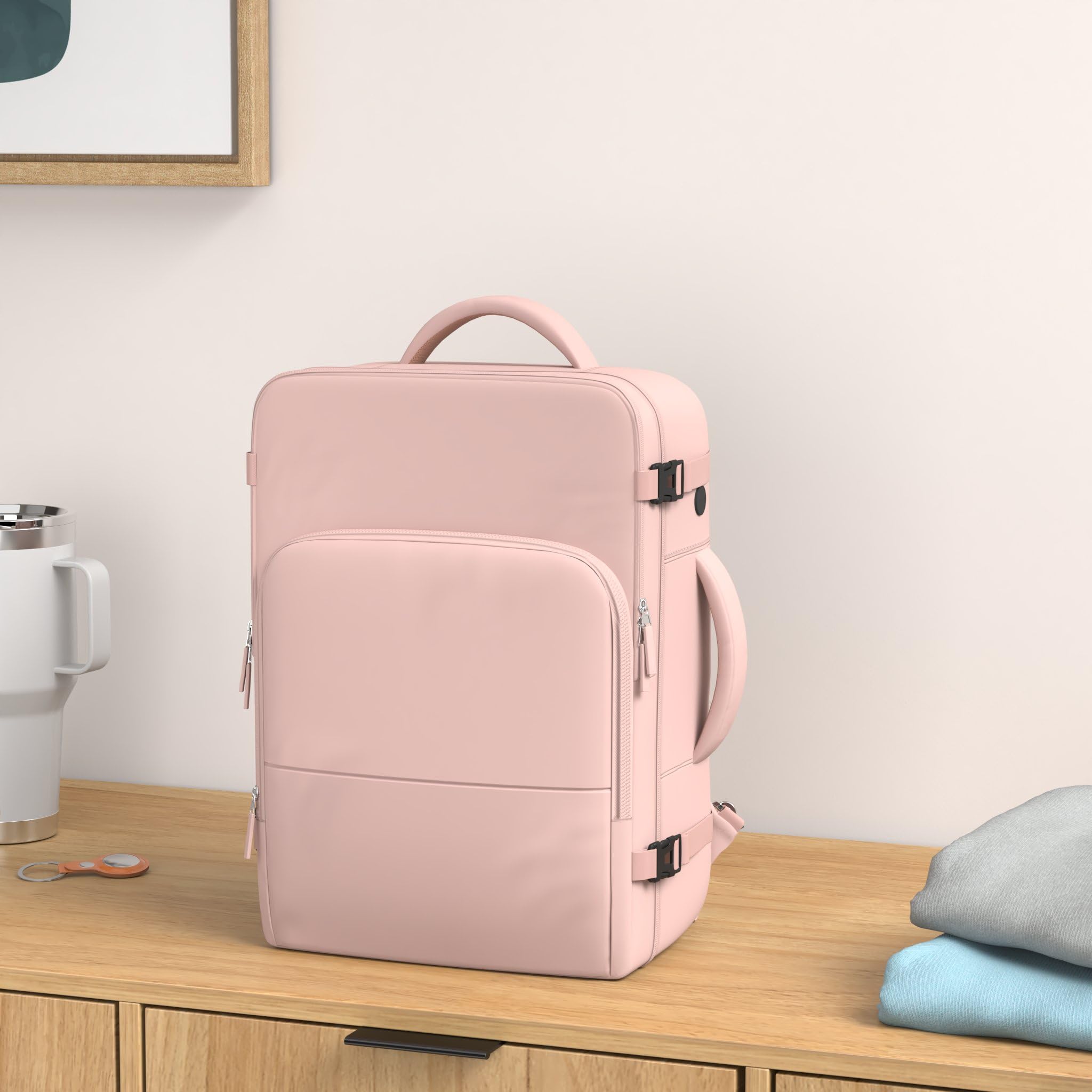 Women's Travel Backpack - Flight Approved Carry On Backpack with USB Charging Port | Lightweight Waterproof College Bookbag for Work, Commuting & Weekend Trips | Perfect for Business Travel, Campus Life & Daily Use