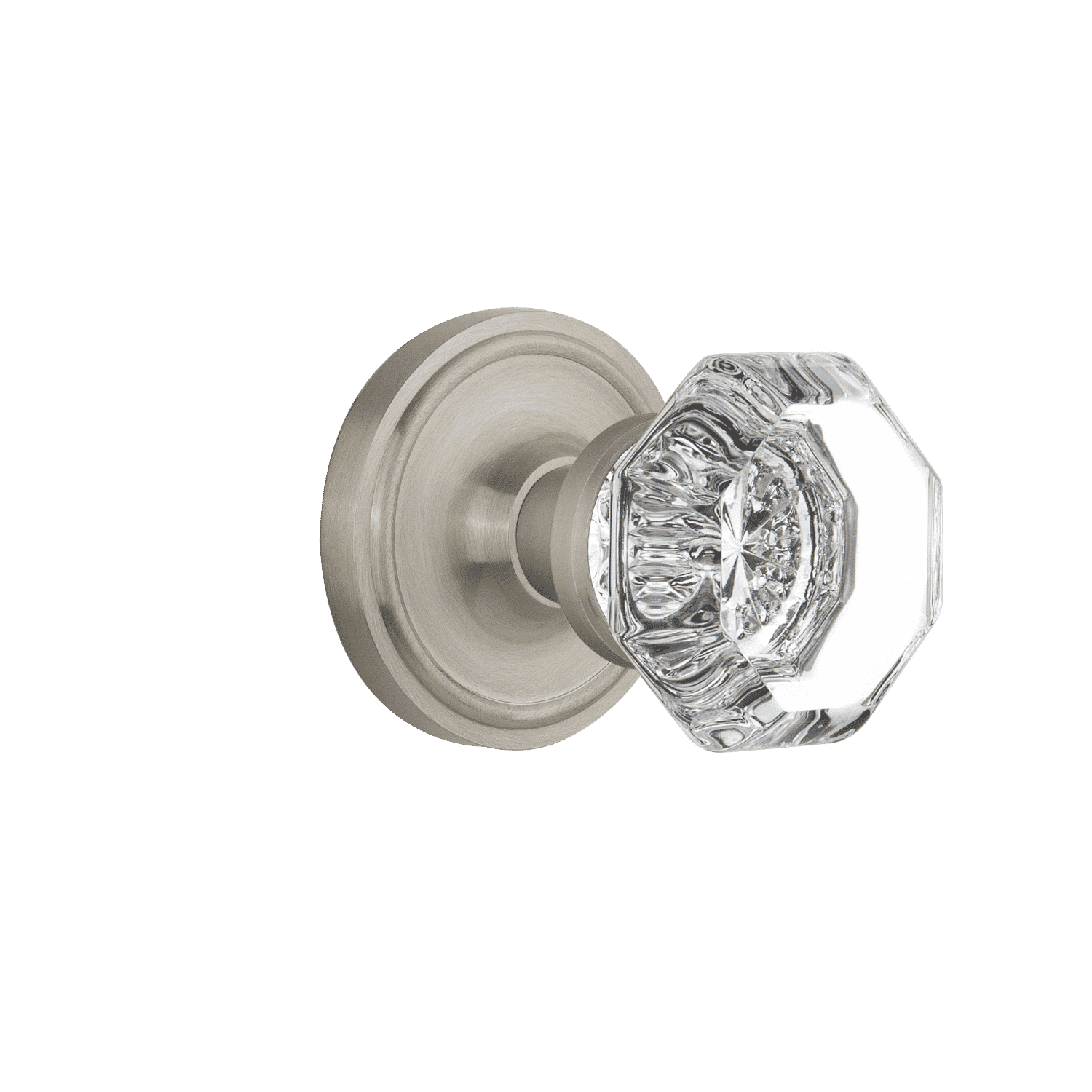 Classic Rosette with Waldorf Knob in Satin Nickel - Vintage-Inspired Ceiling Medallion for Dining Room & Bedroom Lighting Fixtures