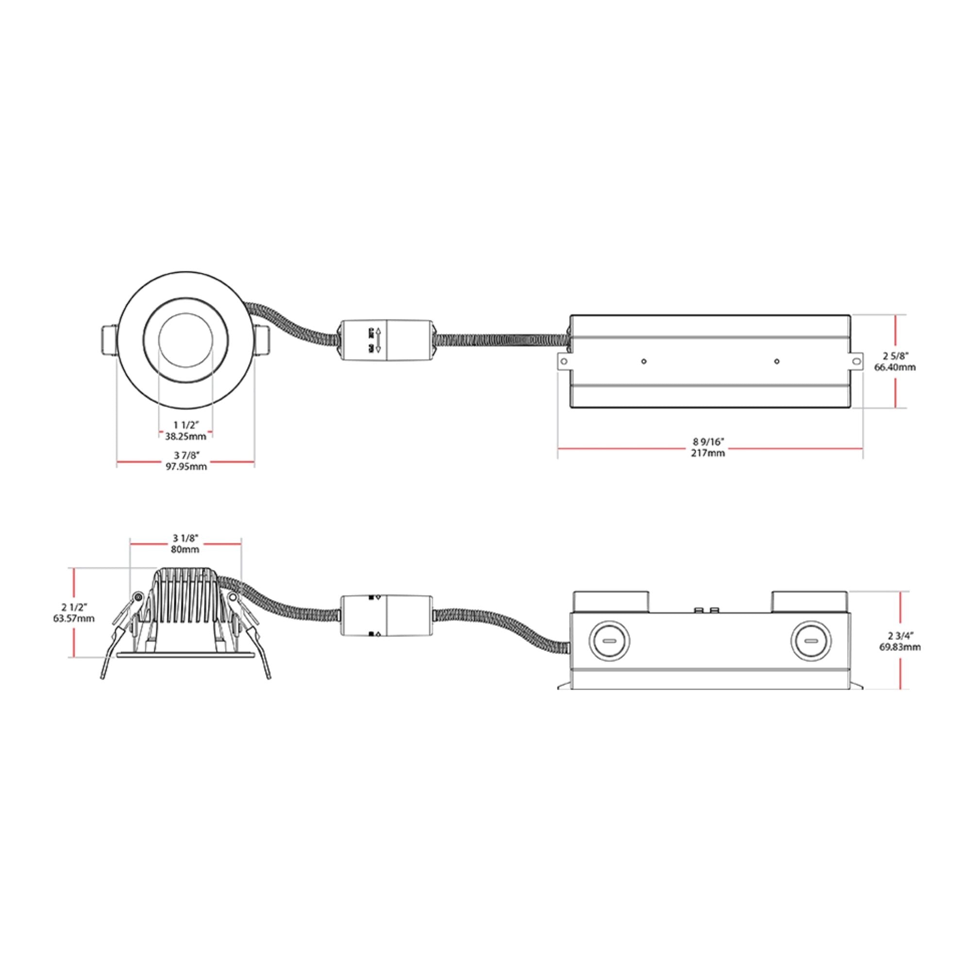 3 Inch Recessed Commercial Downlight - 650 Lumens, 4 CCT Options, White Finish - Perfect for Offices, Retail Stores & Home Lighting