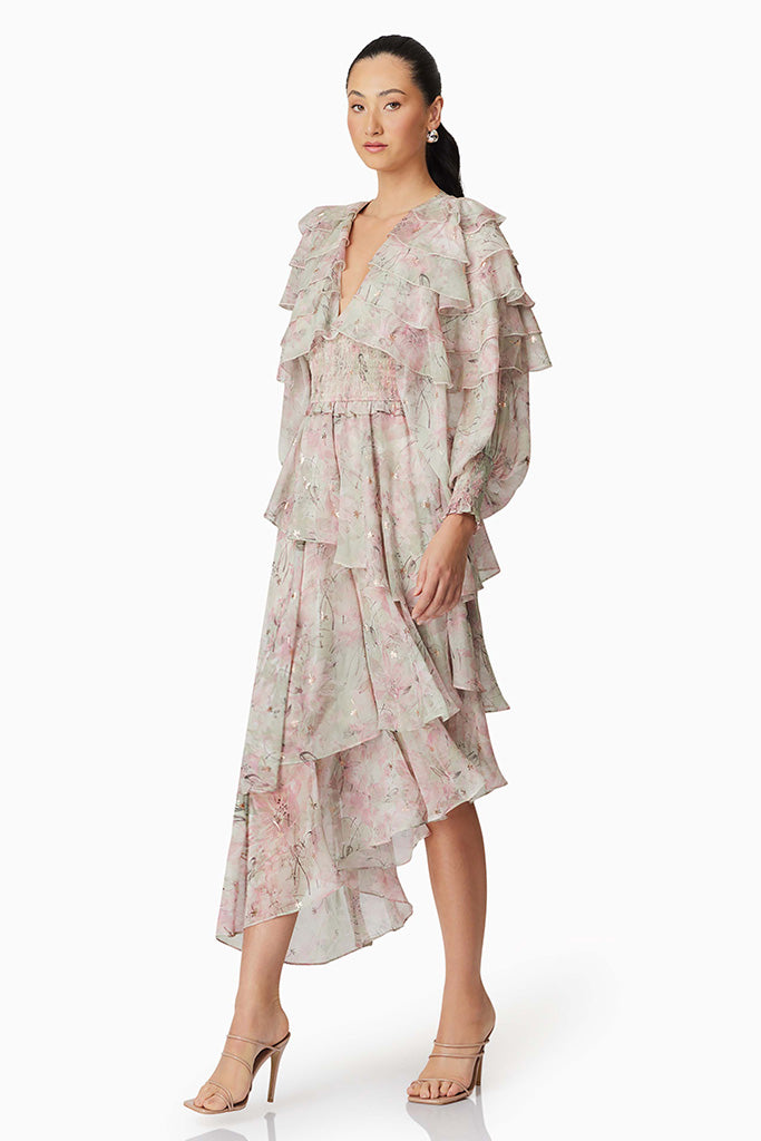 ELLIATT Monica Midi Dress in Sage Green - Flowy Summer Dress for Women, Perfect for Beach Vacations, Weddings & Date Nights
