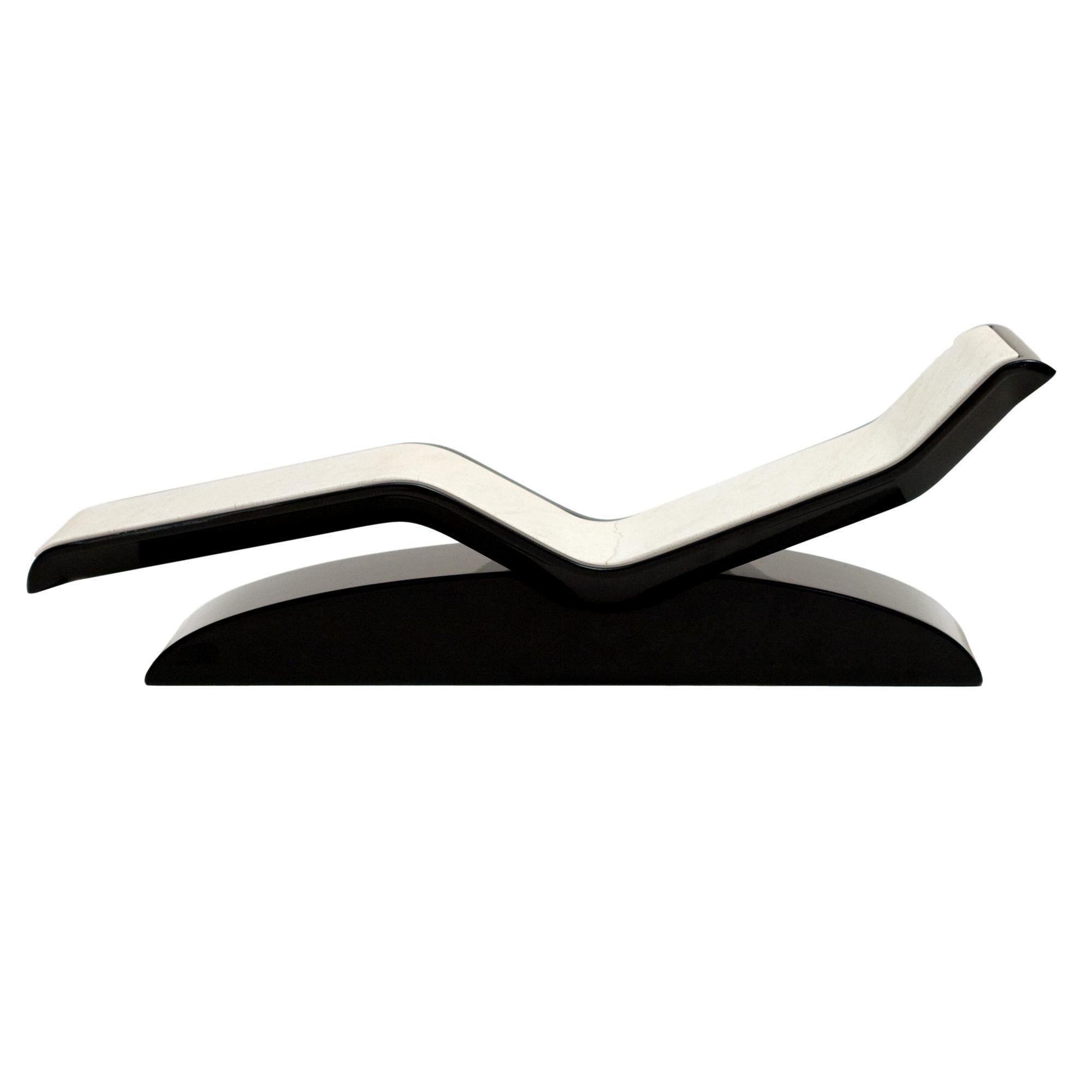 Fabio Alemanno Diva Moderno Infrared Heated Lounger in Ivoire Beige Limestone - Luxury Home Spa Chair for Relaxation & Pain Relief