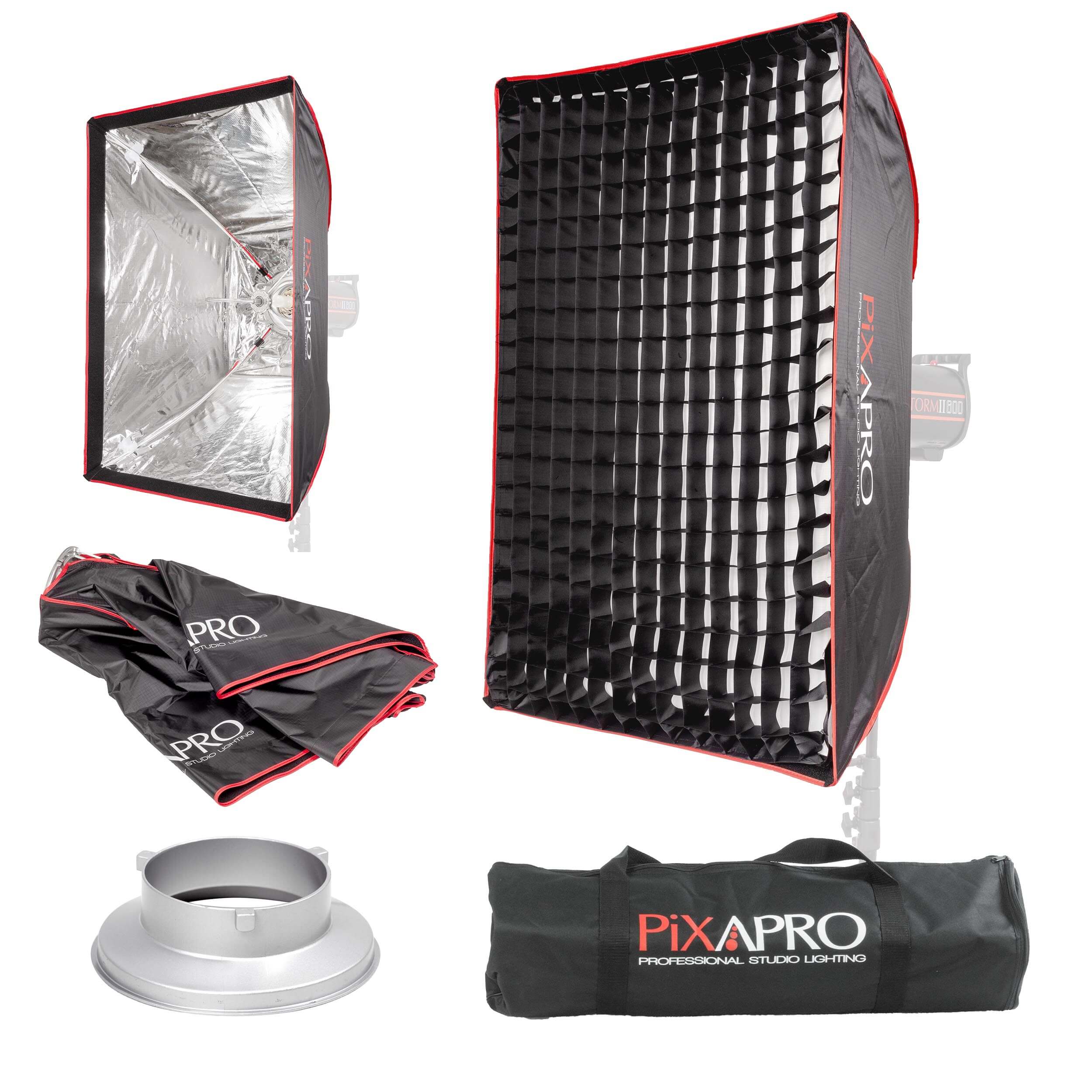 60x90cm (23.6x35.4 Inch) Professional Rectangular Photography Softbox with Grid - Portable Lighting Diffuser for Studio, Product, and Portrait Photography - Perfect for Indoor/Outdoor Photo Shoots