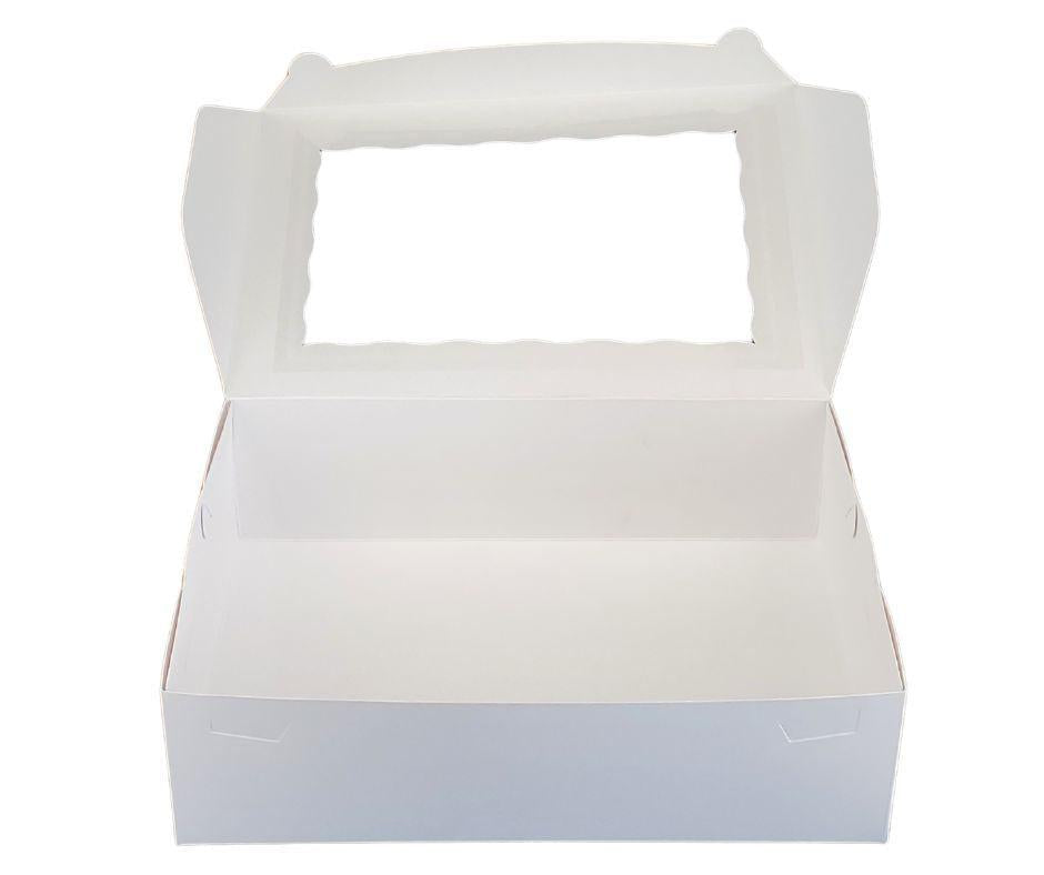 12-Count White Cupcake Box with Clear Window - 14x10x4 Inches - Perfect for Bakery, Party Favors & Gift Packaging (EB 5284A)