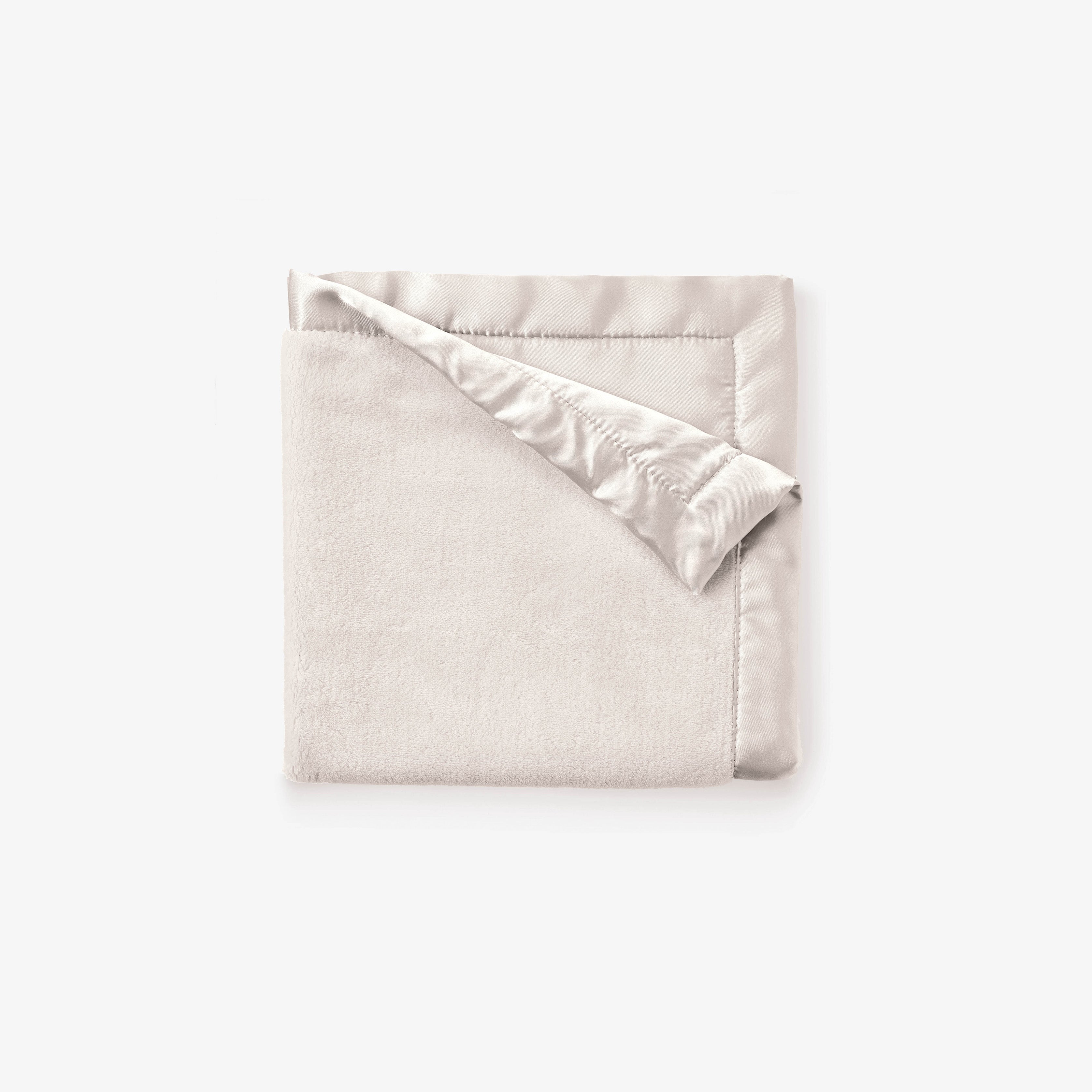 Soft Taupe Satin Trim Flannel Fleece Baby Security Blanket - Cozy Comfort Blanket for Newborns & Toddlers - Perfect for Naptime, Bedtime & On-the-Go Comfort