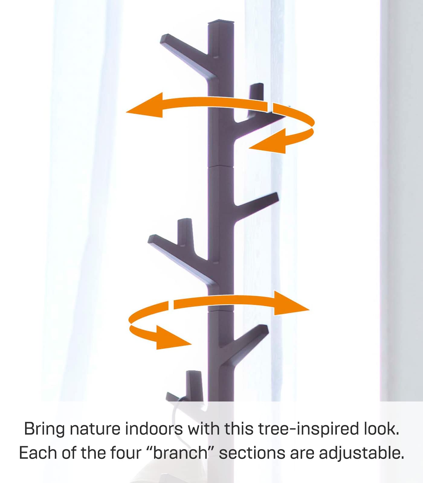 Yamazaki Home Coat Rack Tree - Standing Coat & Hat Hanger with Steel Frame, Brown - Perfect for Entryway, Bedroom, or Office Organization