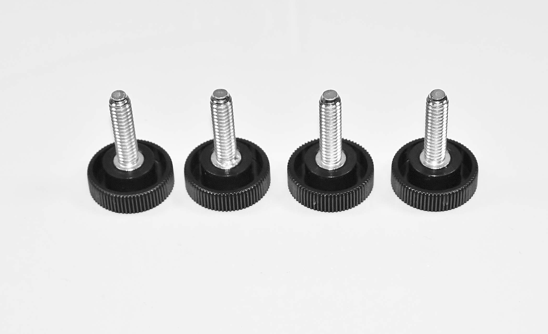 4 Pack 1/4-20 x 1 Inch Stainless Steel Thumb Screws with Knurled Plastic Head - Round Knob for Furniture, Electronics, DIY Projects & Equipment Assembly