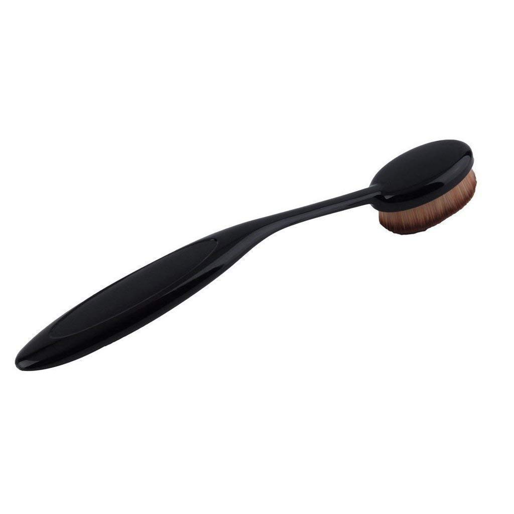 Professional Oval Makeup Brush Set - Foundation Contour Concealer Eyeliner Blending Cosmetic Brushes for Flawless Makeup Application - Perfect for Daily Beauty Routine & Professional Makeup Artists (Black)