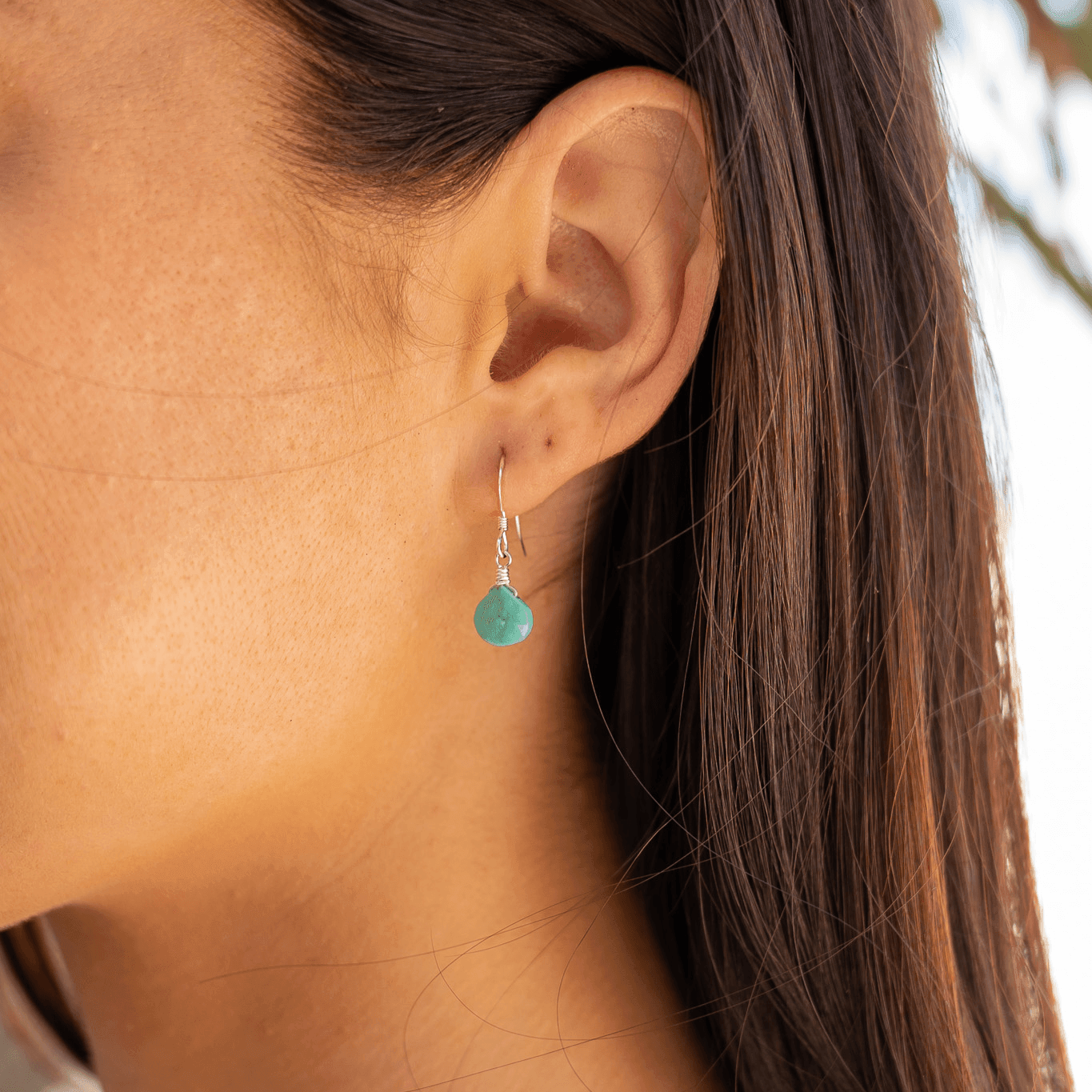 Turquoise Gemstone Teardrop Dangle Earrings - Handmade Sterling Silver Bohemian Jewelry for Women | Perfect for Weddings, Parties & Boho Fashion