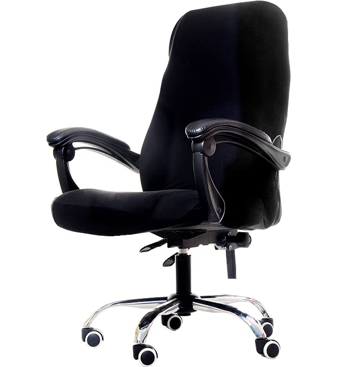 XNN Stretchable Computer Office Chair Cover - Breathable Protective Slipcover for Home & Office Use (Black) | Perfect for Desk Chairs, Gaming Chairs & Conference Room Seating