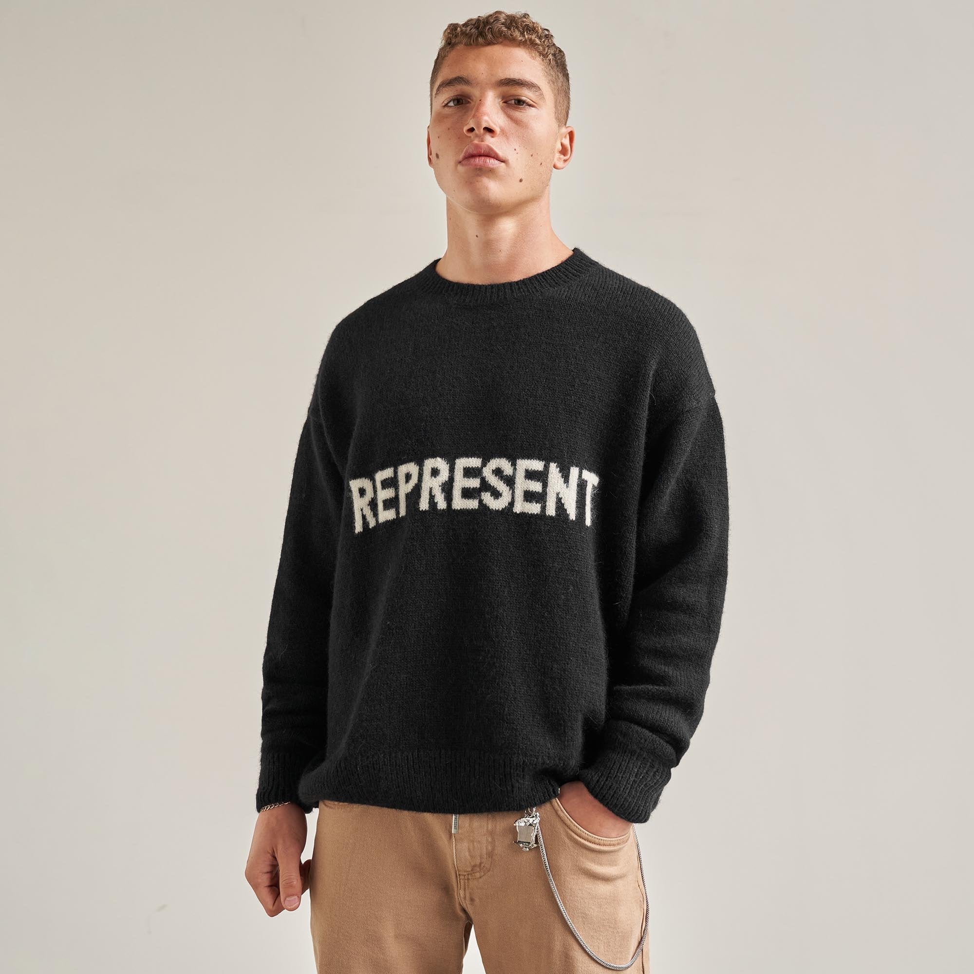 Logo Knit Sweater Black | Stylish Pullover for Women & Men | Perfect for Casual Outfits, Office Wear & Winter Fashion