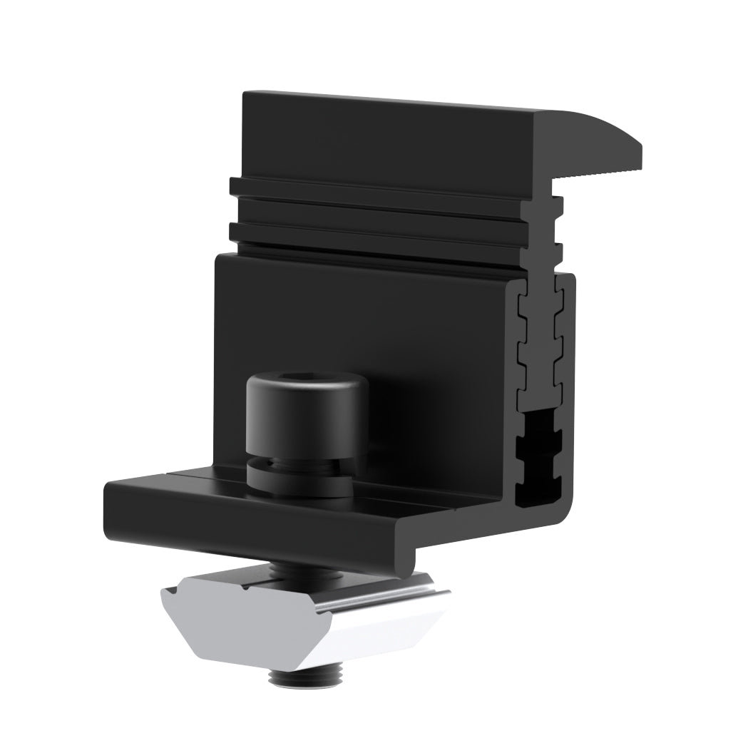 Elios Black Adjustable End Clamp for 30mm 35mm 40mm Aluminum Profiles - Heavy Duty T-Slot Clamping Solution for DIY Projects, CNC Machines, and 3D Printers