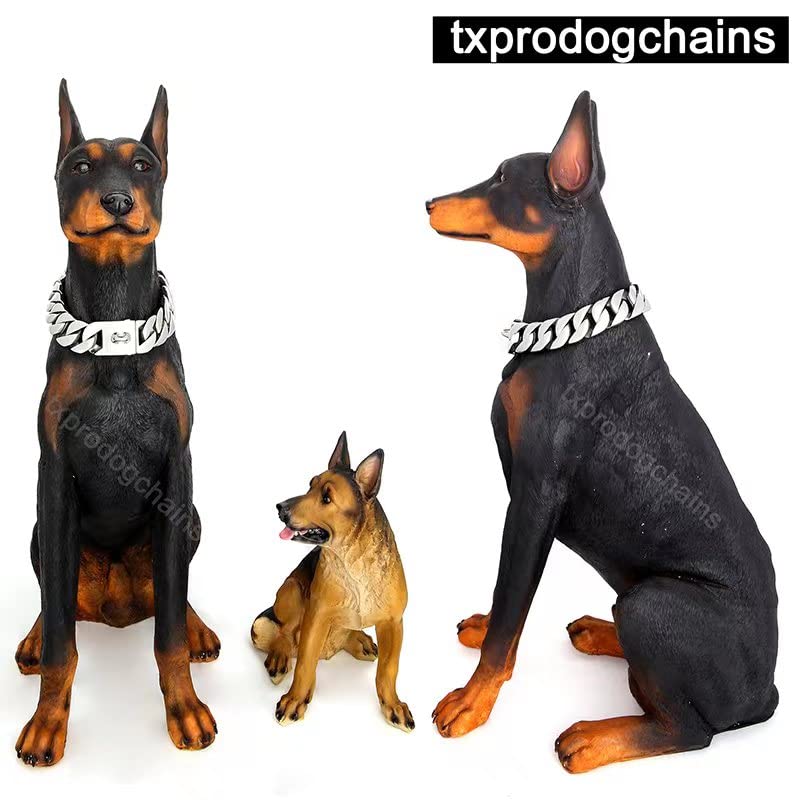 **32MM Thick Heavy-Duty Stainless Steel Cuban Link Dog Collar with Buckle – Strong Metal Chain Collar for Large Dogs – Perfect for Training, Walking & Outdoor Adventures**