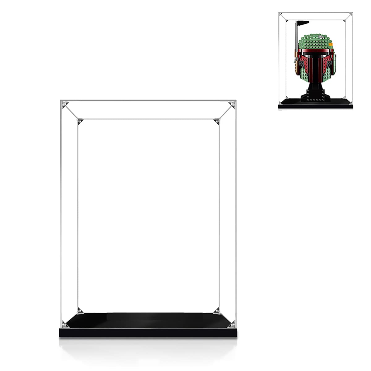 Acrylic Display Case for Boba Fett Helmet 75277 - Dustproof Protective Box Compatible with Lego 75277 Building Set (Display Case Only) - Perfect for Collectors & Star Wars Fans to Showcase Models
