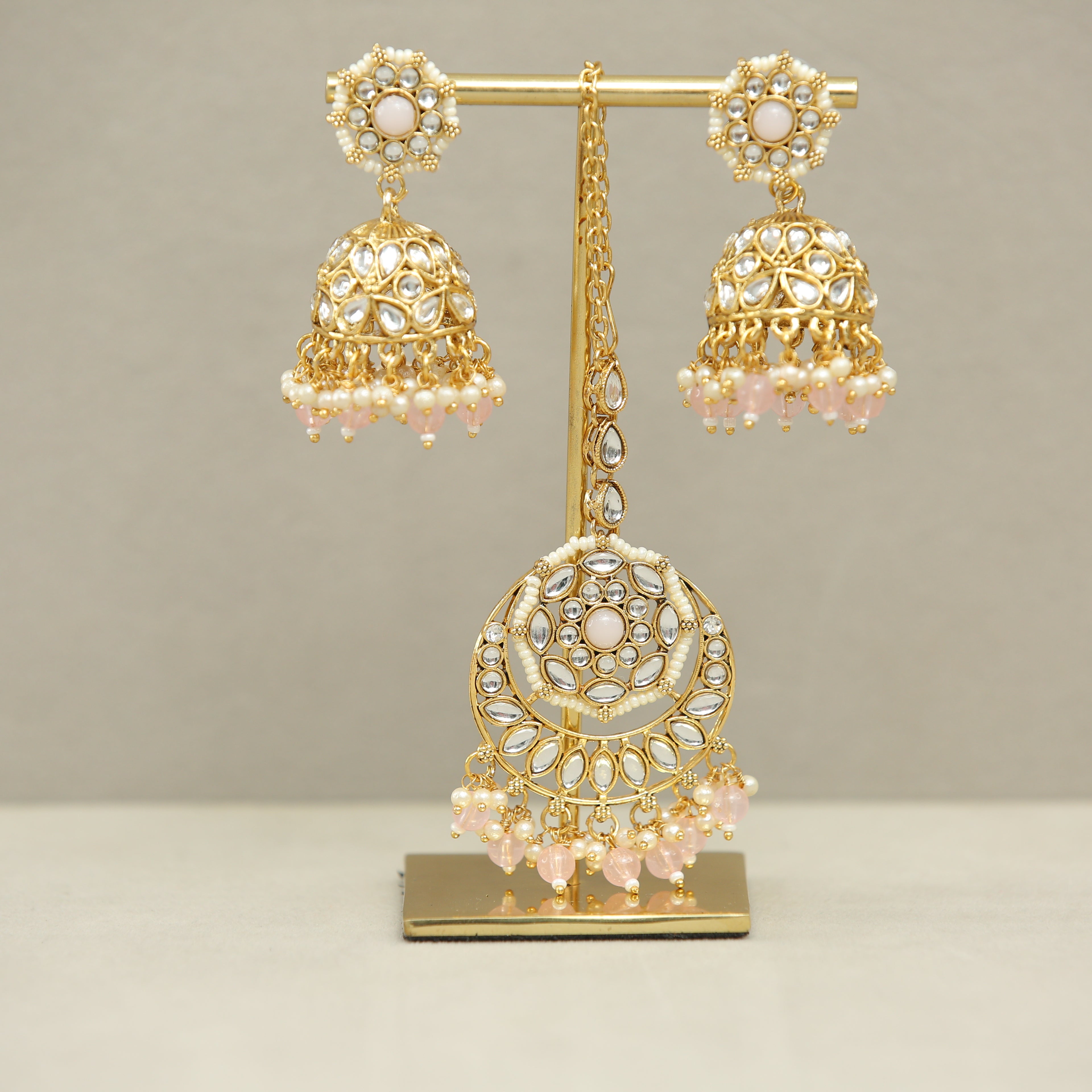 Girisha Kundan Earrings and Tikka Set | Traditional Indian Jewelry for Women | Perfect for Weddings, Parties & Festive Occasions