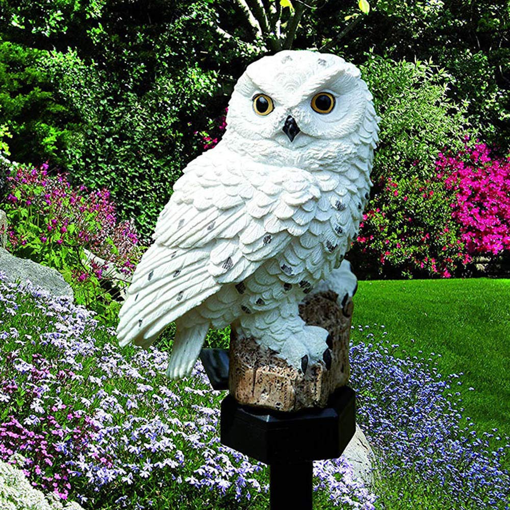 Solar Powered LED Owl Porch Light - Waterproof Outdoor Decorative Garden Stake Light for Walkway, Yard, Lawn & Landscape Lighting - Perfect for Halloween, Patio & Garden Decor