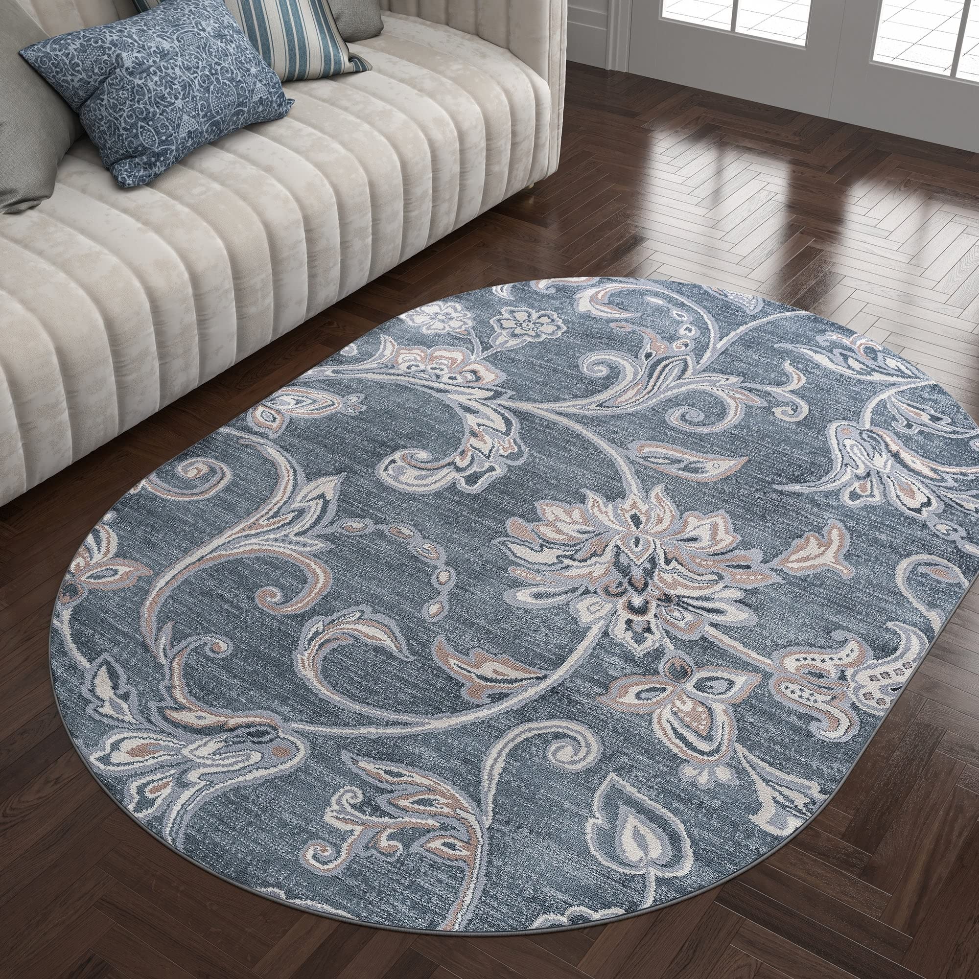 Alise Rugs Carrington Transitional Floral Runner Rug Grey - Elegant Hallway Runner for Home Decor | Perfect for Entryways, Staircases & Narrow Spaces