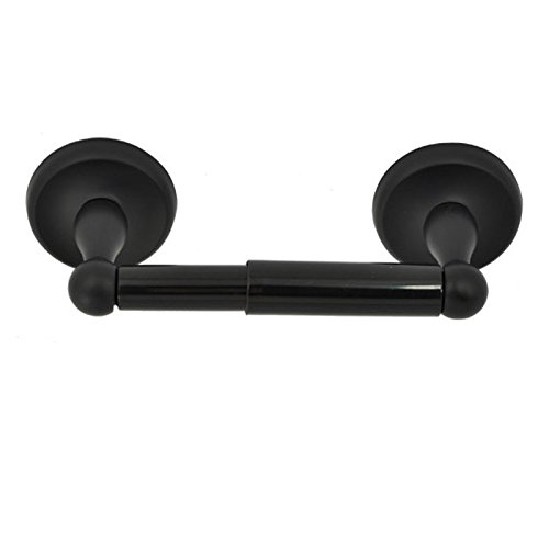 Modern Round Wall Mount Toilet Paper Holder - Matte Black Bathroom Tissue Roll Dispenser for Washroom, Home & Office | Space-Saving Design, Easy Installation, Durable Metal Construction