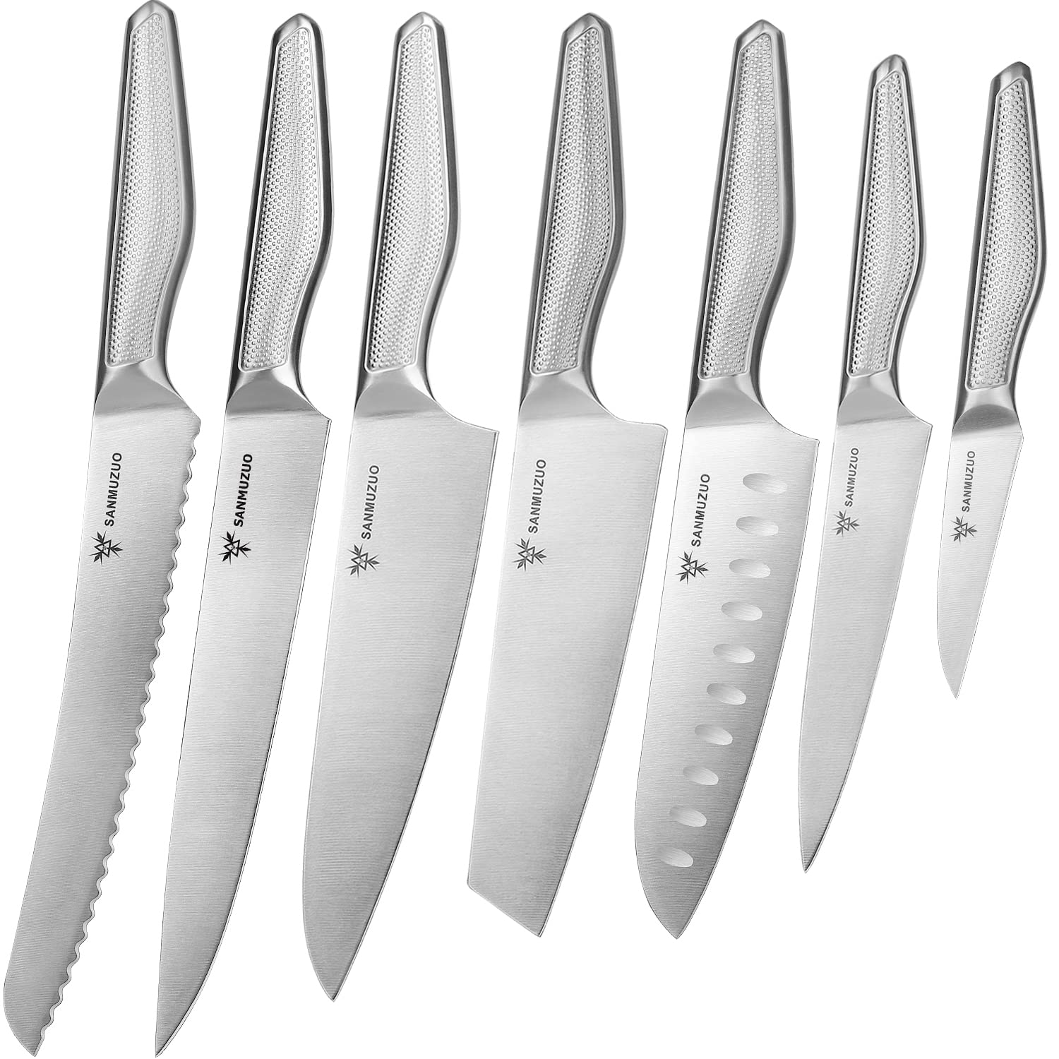 Premium 7-Piece Stainless Steel Kitchen Knife Set - Professional Chef Knives for Cooking, Slicing & Dicing - Zhen Series - Ideal for Home Chefs & Culinary Enthusiasts