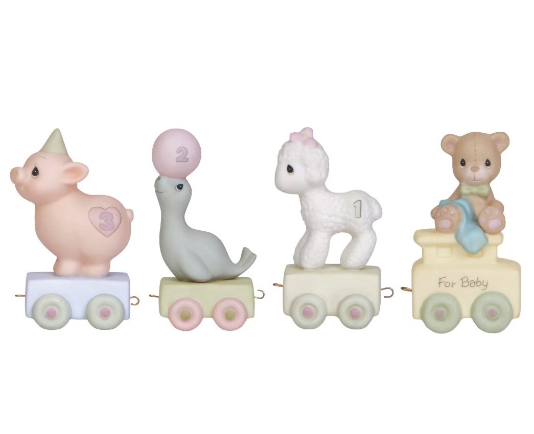 00-03 Bundle of 4 Birthday Train Toys for Babies & Toddlers (Ages 0-3) - Perfect for Birthday Gifts, Early Learning & Playtime Fun