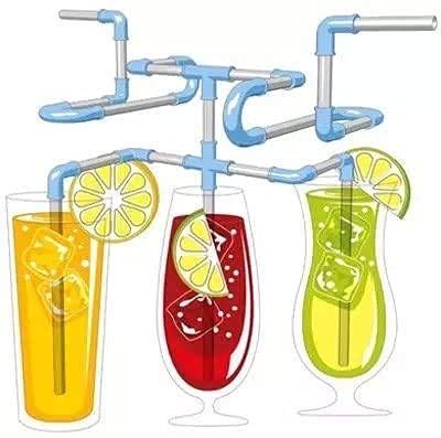 21-Piece DIY Crazy Straw Connectors Set - Fun & Colorful Drinking Straws for Kids, Creative Play & Silly Games - Perfect for Parties, School Activities & Family Fun