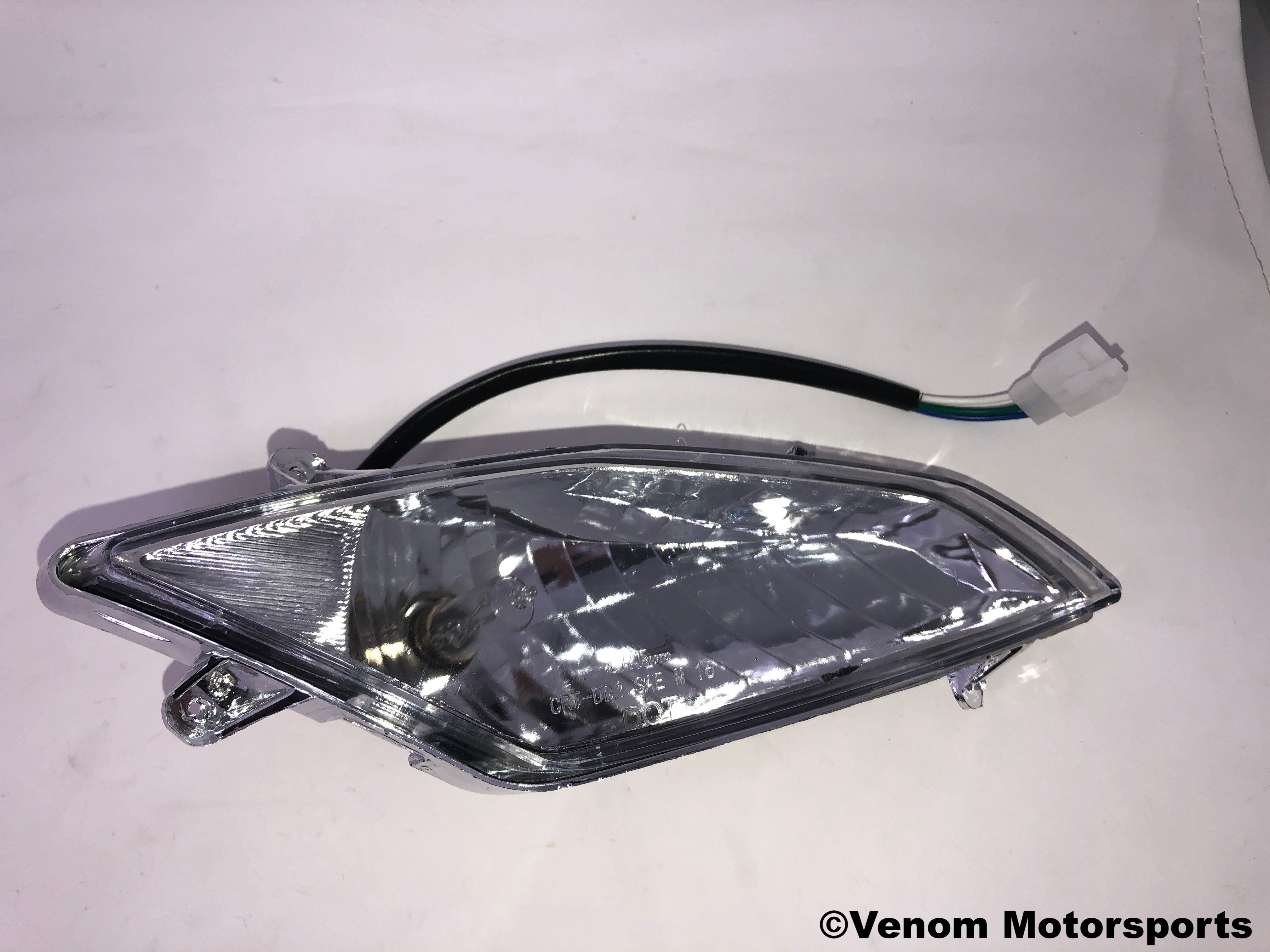 X18 50cc GY6 Scooter Replacement Right Headlight (Part #09010052) - Compatible with Gas-Powered Mopeds & Motorcycles - Perfect for Night Riding & Urban Commuting