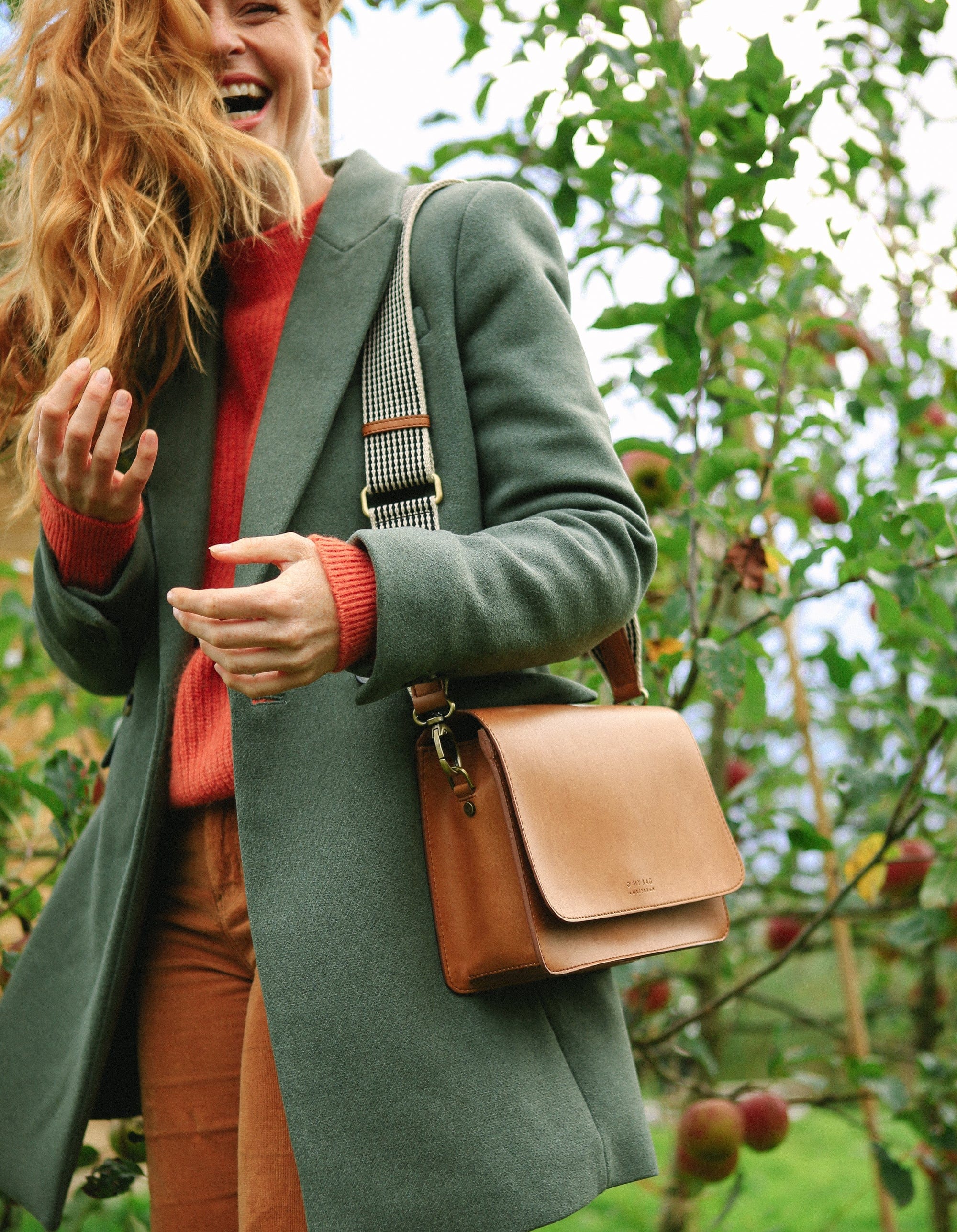 Audrey Vegan Leather Crossbody Bag for Women - Brown | Stylish & Eco-Friendly Apple Leather Handbag for Everyday Use, Travel & Shopping