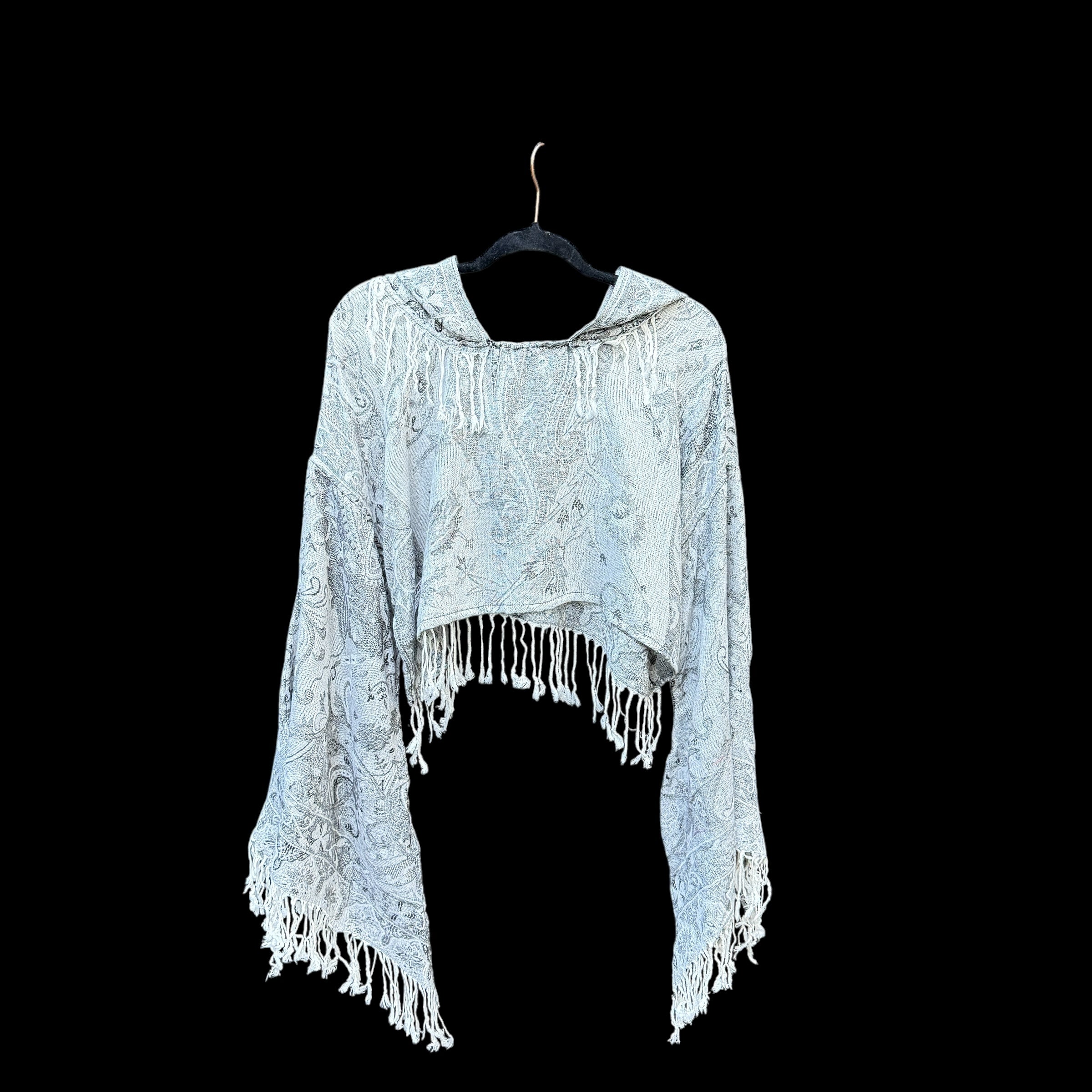 Butterfly Bell Top Denim Paisley Floral Print Women's Blouse - Perfect for Casual Outings, Parties & Boho Fashion Styles