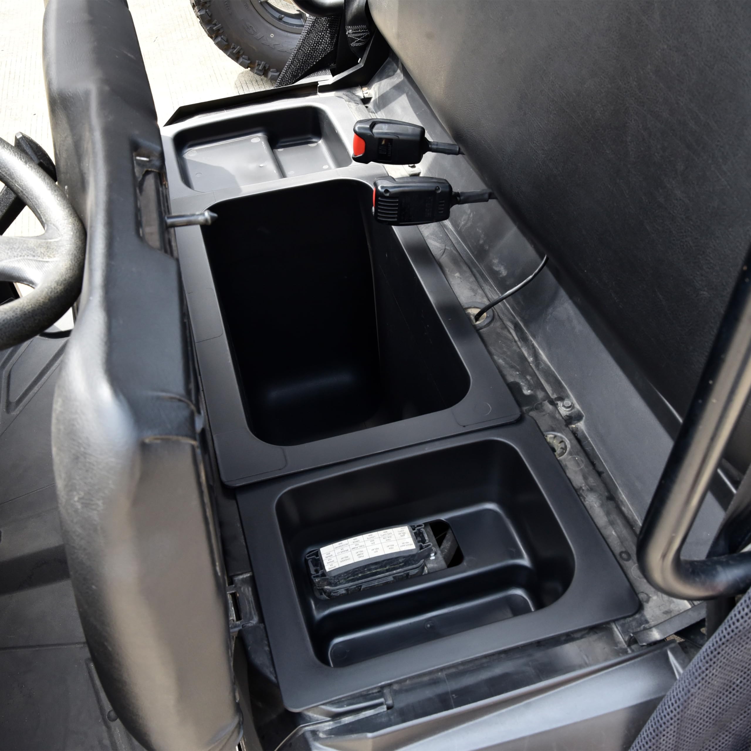 SAUTVS Under Seat Storage Box Organizer Tray - 3PCS Set for Polaris Ranger 500 570 Mid Size (50
