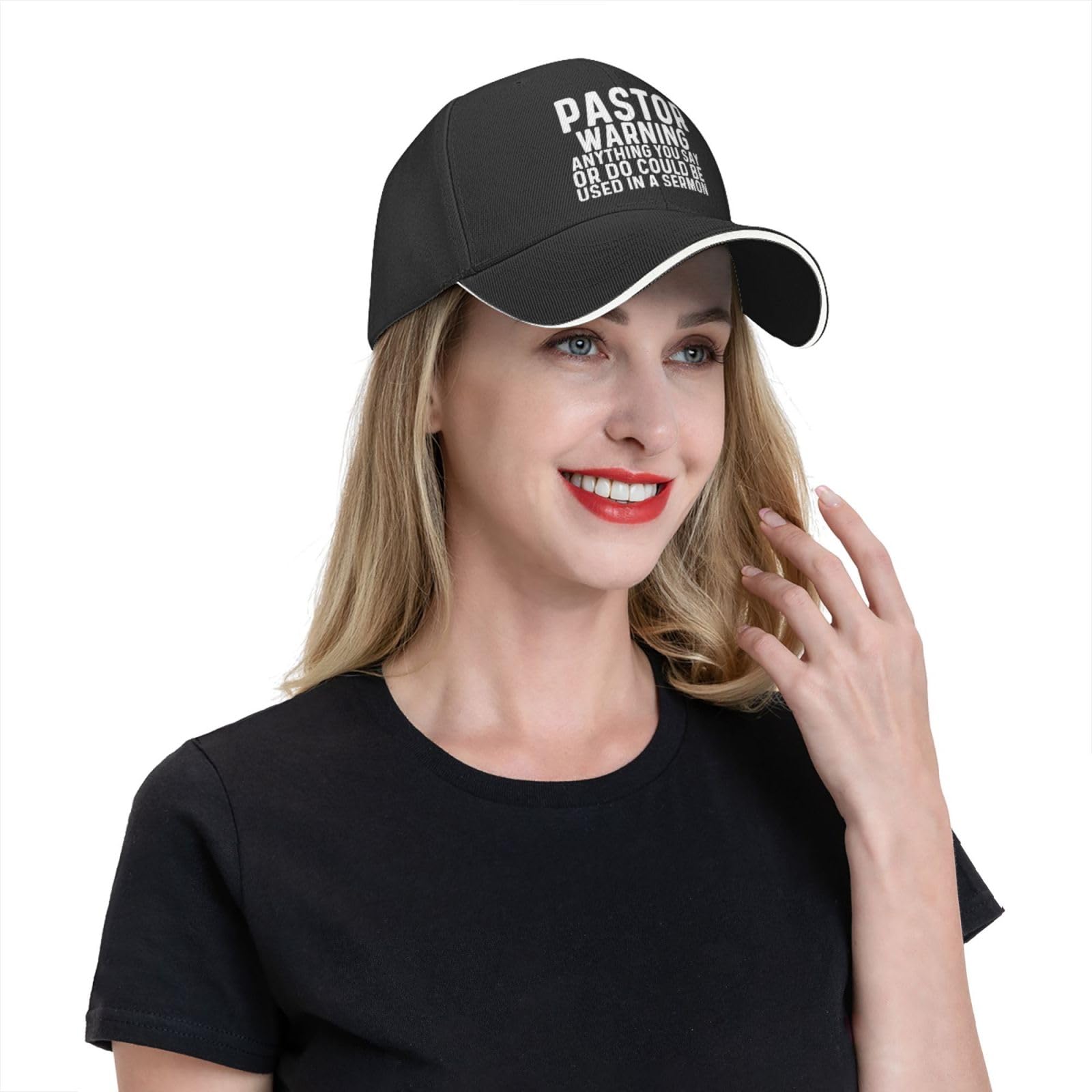 Pastor Warning Anything You Say Or Do Could Be Used in A Sermon - Funny Christian Baseball Cap for Men - Church Humor Gift for Pastors & Church Members - Perfect for Sunday Service & Bible Study