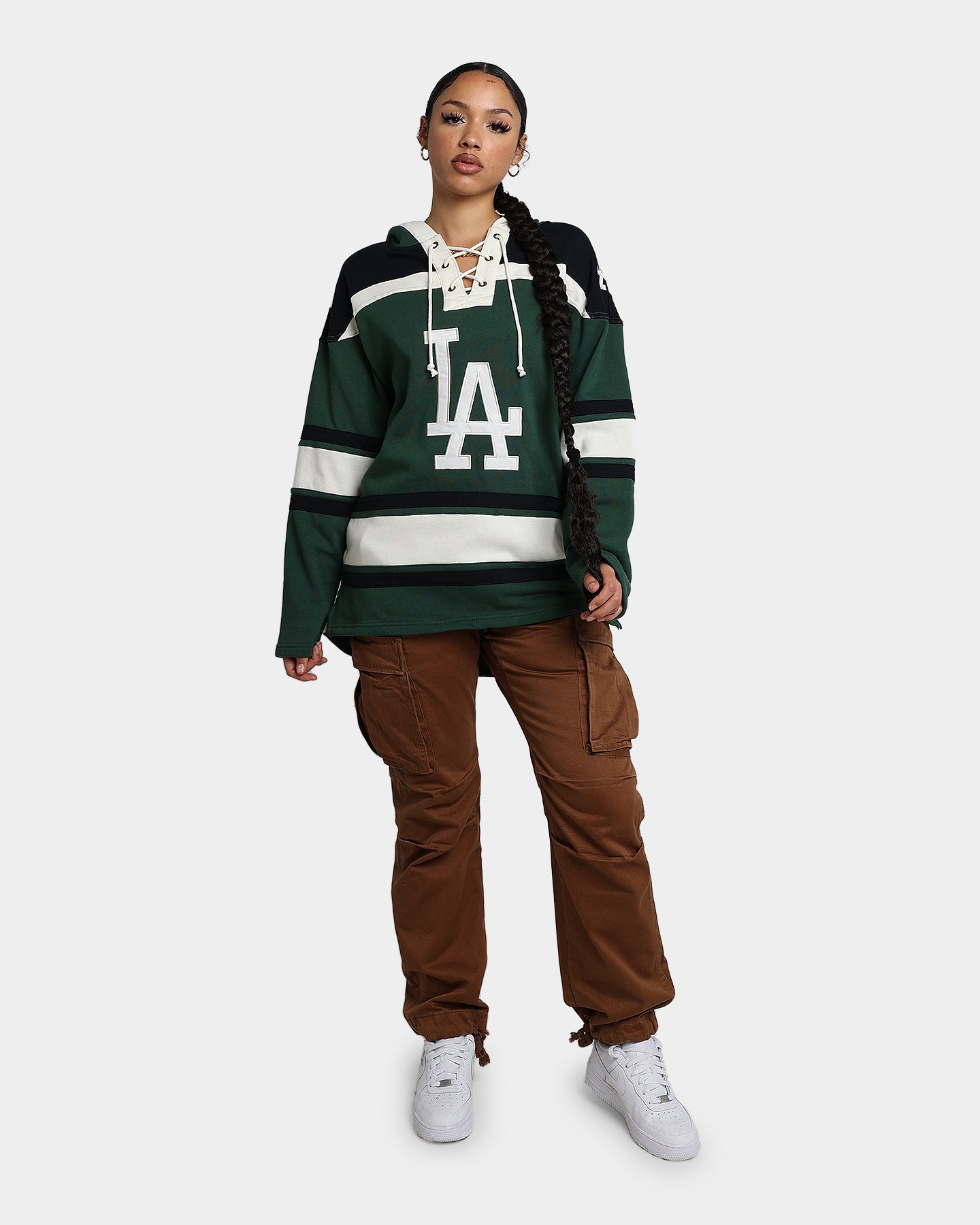 47 Brand Los Angeles Dodgers Superior Lacer Hoodie - Dark Green Baseball Pullover for Men & Women - Perfect for Game Day, Casual Wear & Outdoor Activities