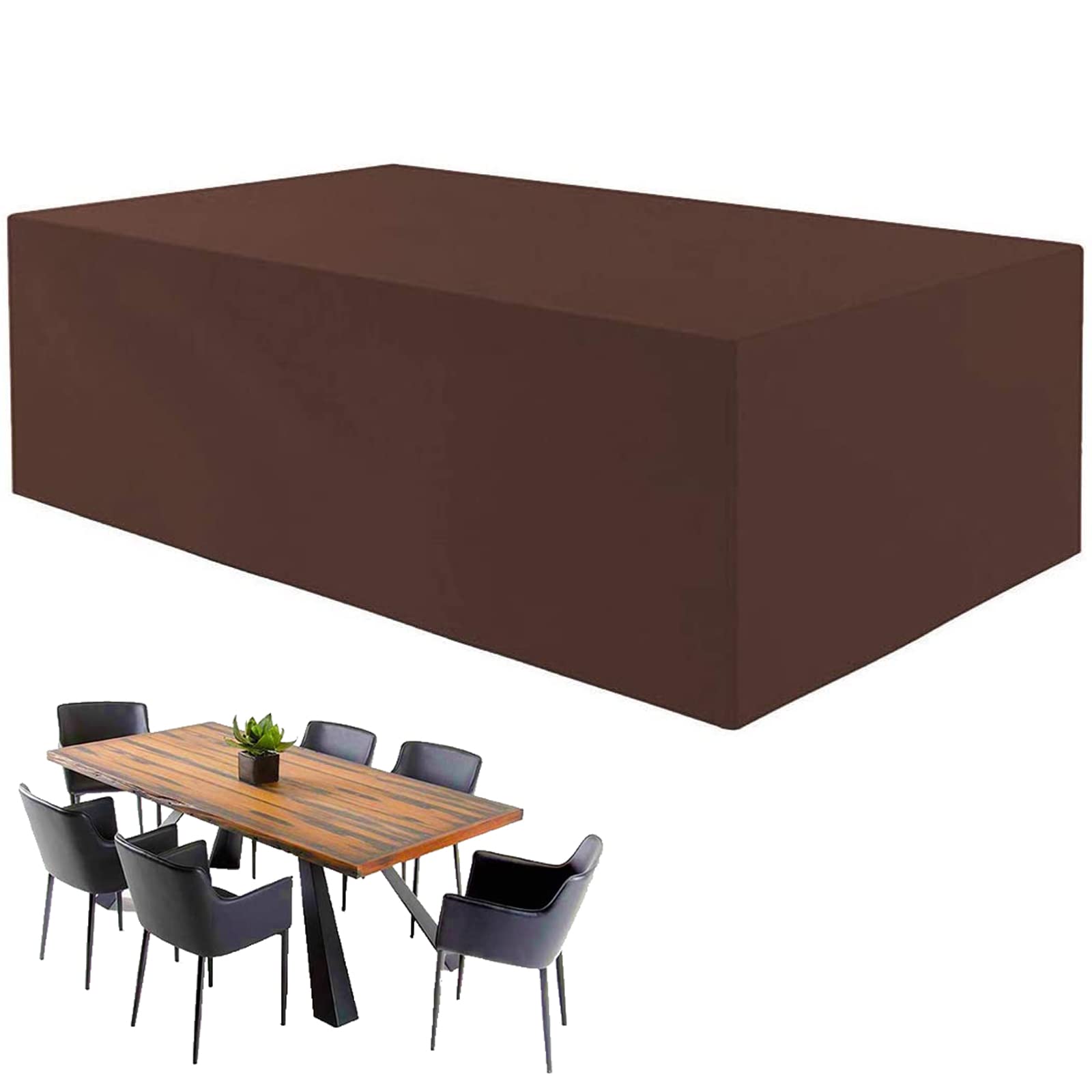 Waterproof Heavy Duty Oxford Fabric Rectangular Patio Furniture Cover 79x79x33 Inches - Outdoor Table and Chair Set Protector for Garden, Backyard, Deck & Poolside Use