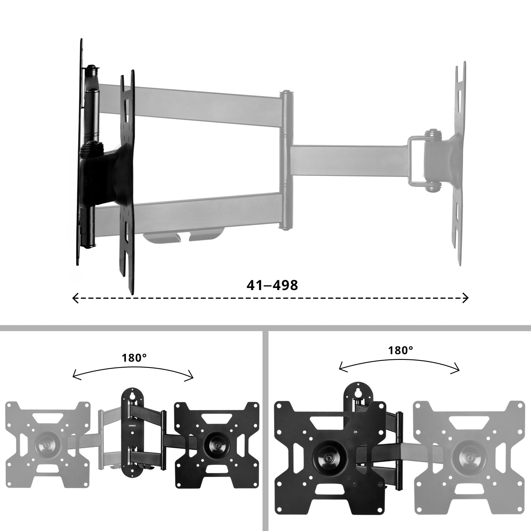 Duronic TVB1135 Full Motion TV Wall Mount Bracket for 23-37 Inch Flat Screen TVs | Tilting +15°/-15° | Max VESA 200x200mm | Supports up to 25kg | Perfect for Living Room, Bedroom & Home Theater Setup