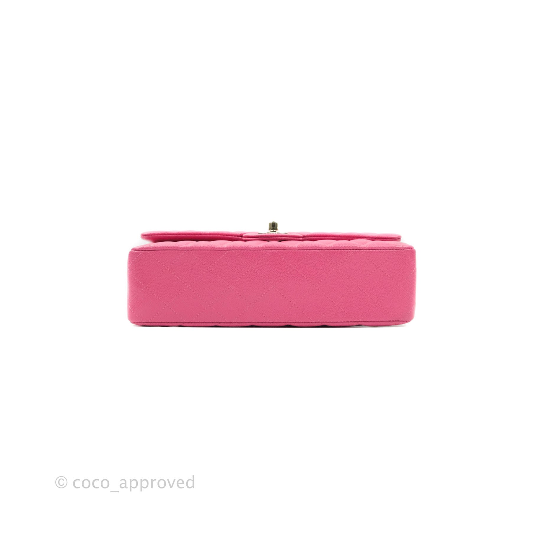 Chanel Classic Medium Double Flap Bag in Pink Caviar Leather with Gold Hardware - Perfect for Date Night & Special Occasions