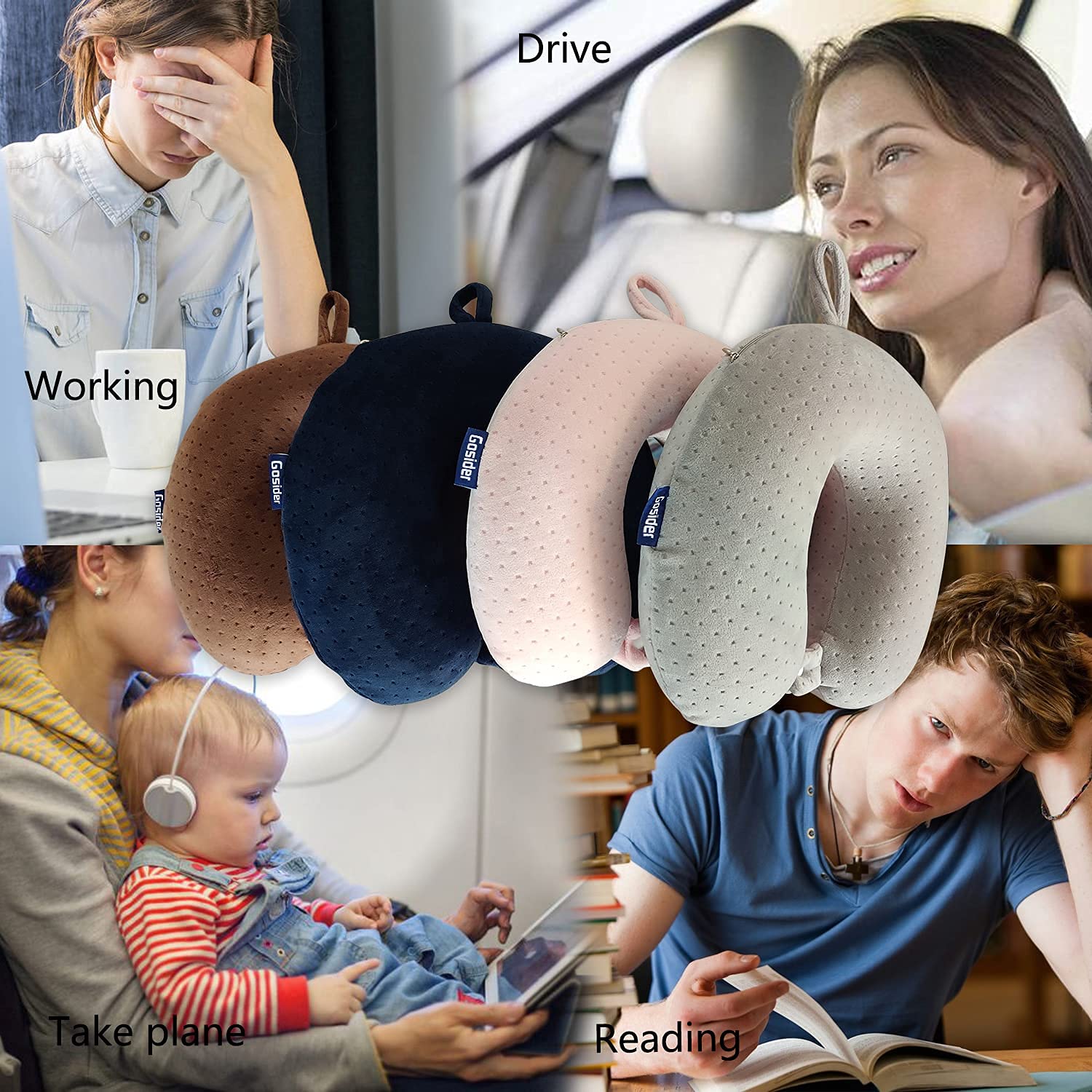 **Comfortable U-Shape Memory Foam Neck Pillow for Sleeping & Travel - Pink Travel Pillow with Neck & Head Support - Portable for Planes, Trains, Cars - Perfect for Long Flights, Road Trips & Relaxation**