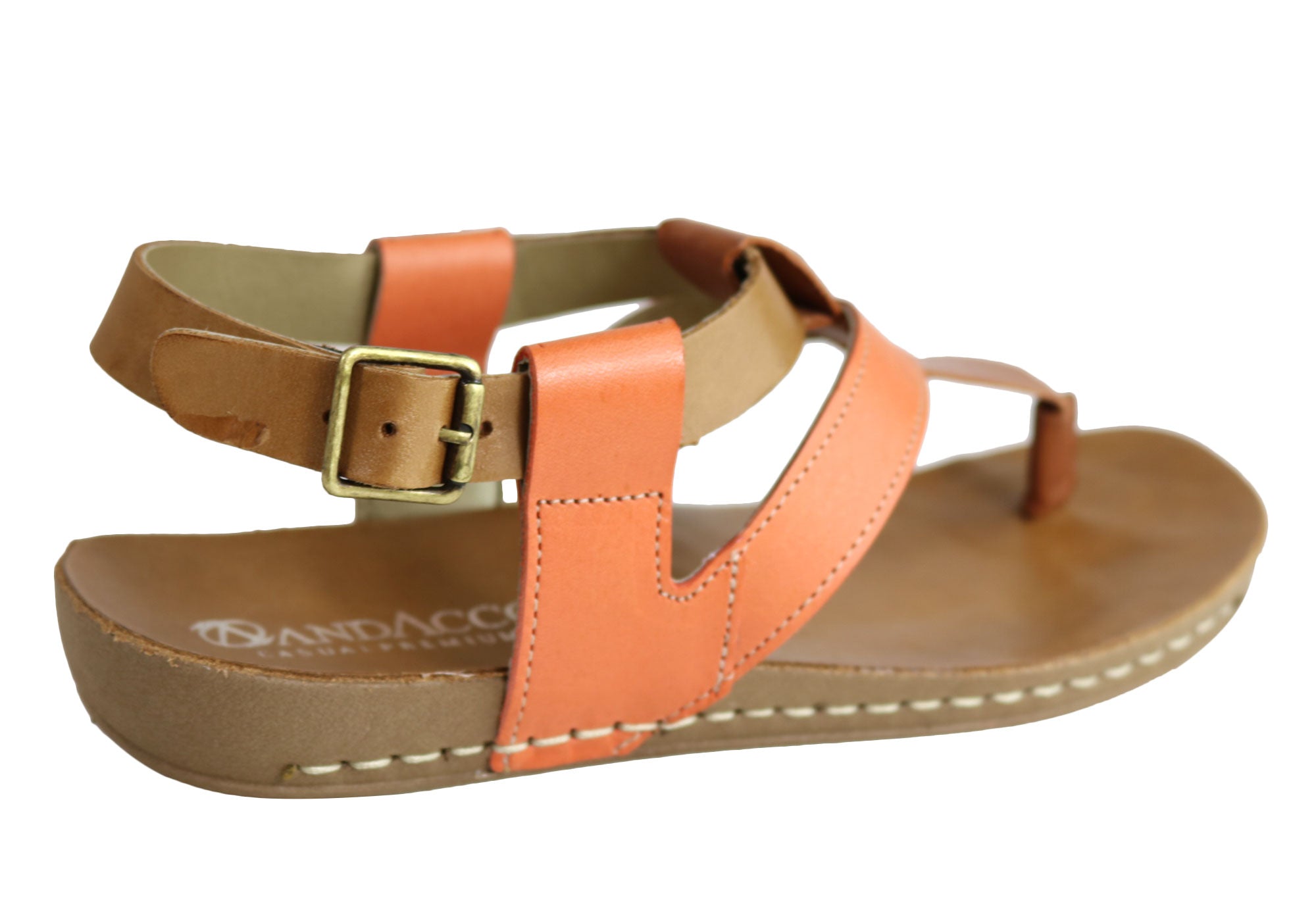 Andacco Yory Women's Comfortable Flat Leather Sandals - Brazilian Made Casual Shoes for Walking, Travel & Summer Outfits
