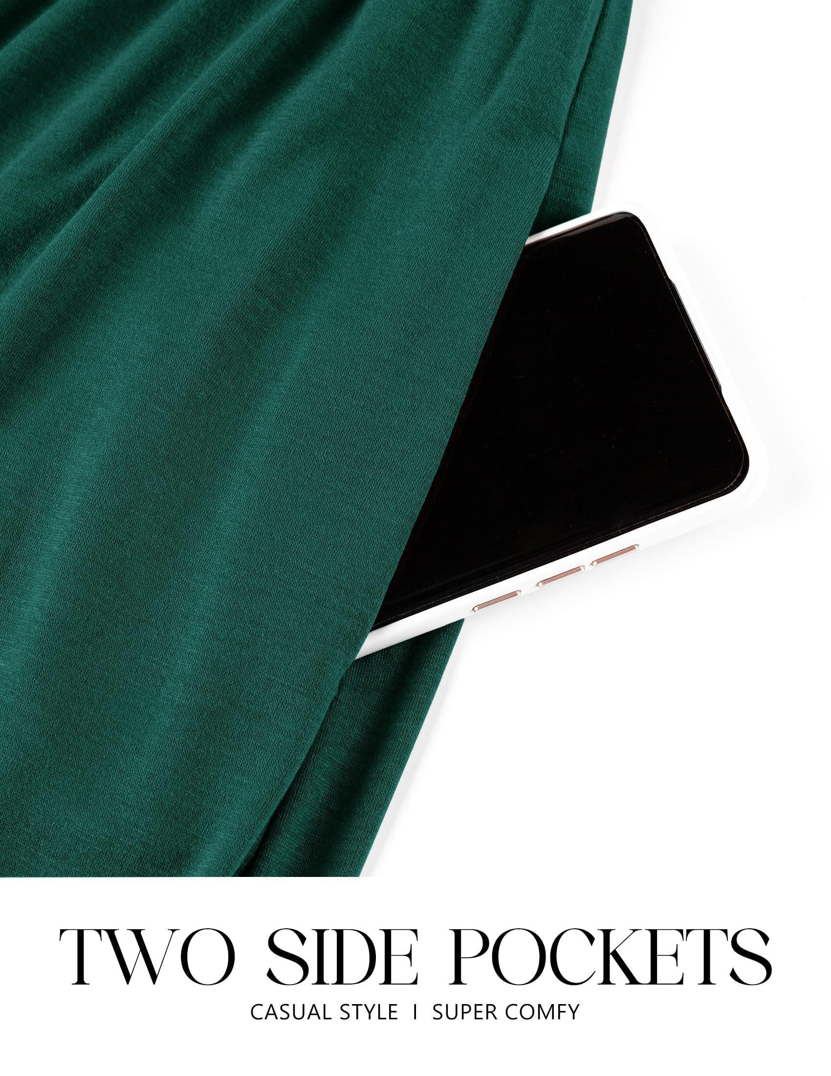 ZESICA Women's Long Sleeve Pleated Swing Dress - Crewneck Casual Tiered Midi Dress with Pockets for Spring 2025 | Perfect for Office, Brunch & Date Nights