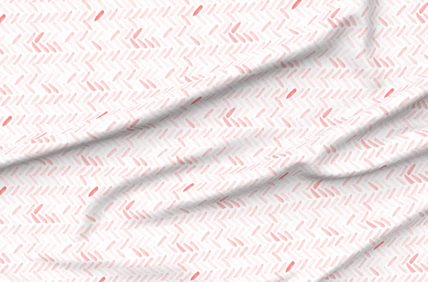 Pink Watercolor Herringbone Boho Printed Velvet Fabric by The Yard - Upholstery, Home Decor & Apparel | Perfect for Nursery, Spring Decor & Boho Chic Projects