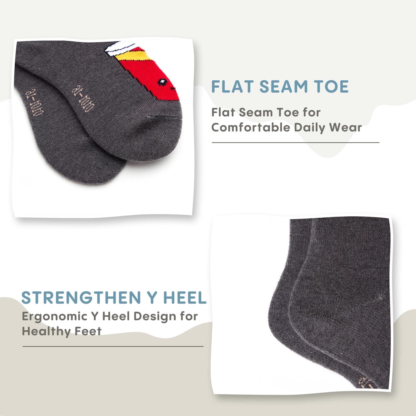**6 Pack Boys' Wool Winter Socks - Thick Thermal Crew Socks for Kids, Warm & Cozy for Cold Weather - Perfect for School, Outdoor Play & Snow Days**