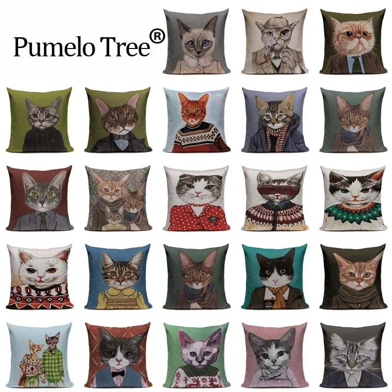 Stylish Cat-Themed Pillow Covers - Soft Decorative Cushion Cases for Living Room, Bedroom, or Nursery - Perfect for Pet Lovers & Home Decor