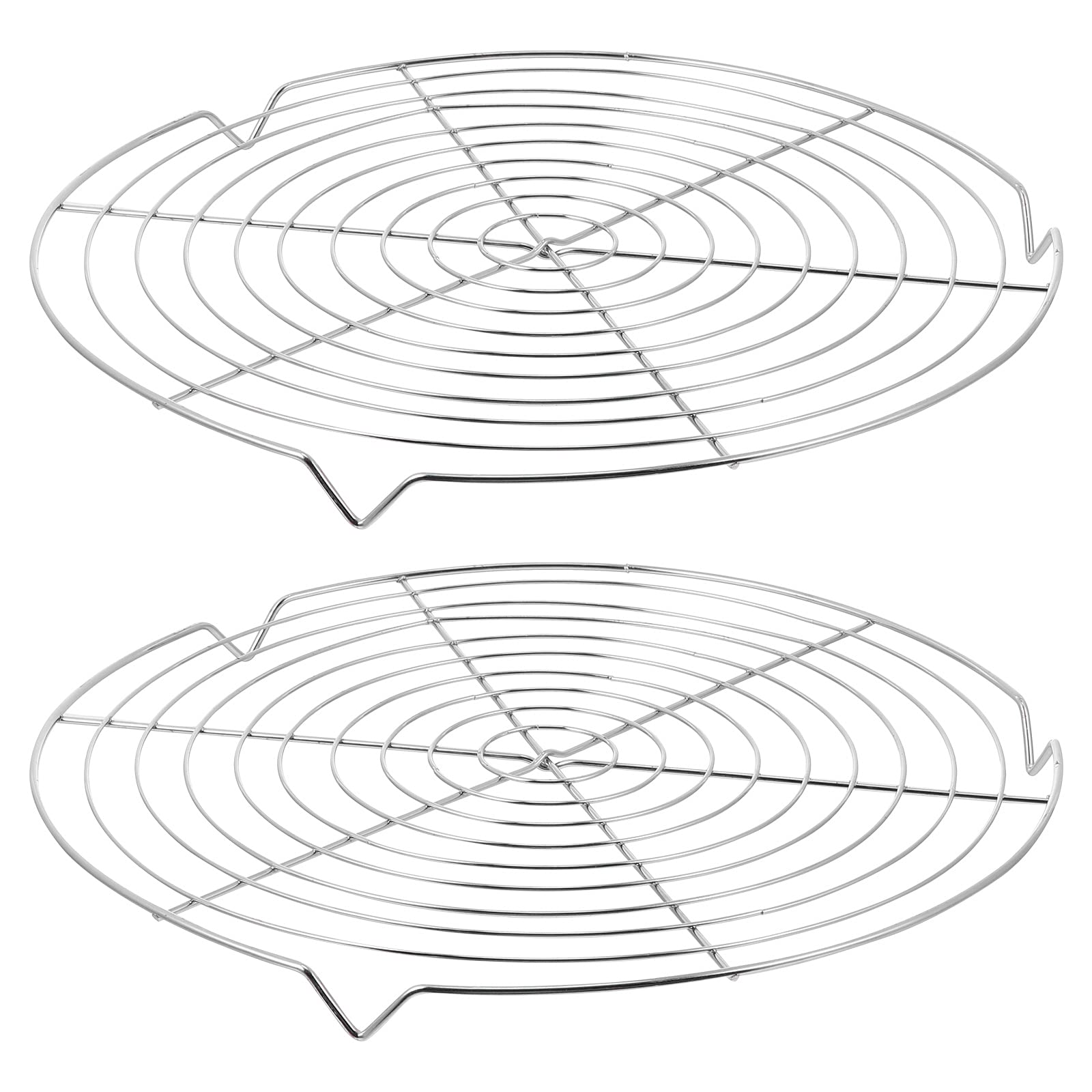 OSALADI 2-Pack Round Cookie Cooling Rack - Stainless Steel Baking Rack for Cookies, Bread, Cakes, Desserts - Perfect for Cooling, Drying, and Displaying Baked Goods in Kitchen & Bakery