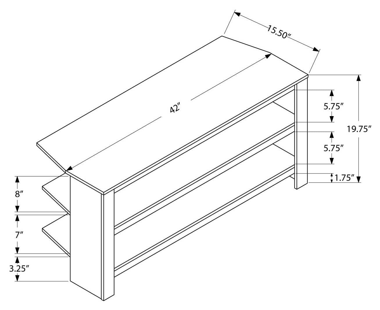 42L Grey Corner TV Stand with Storage Shelf - Modern Entertainment Center for Living Room, Bedroom & Home Theater